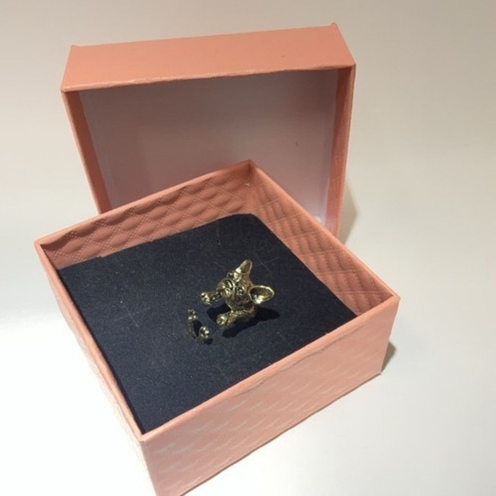 The Unbranded Brand NWT Adjustable Wrap French Bulldog Ring Pet Jewelry Size ONE SIZE - 6 Thumbnail