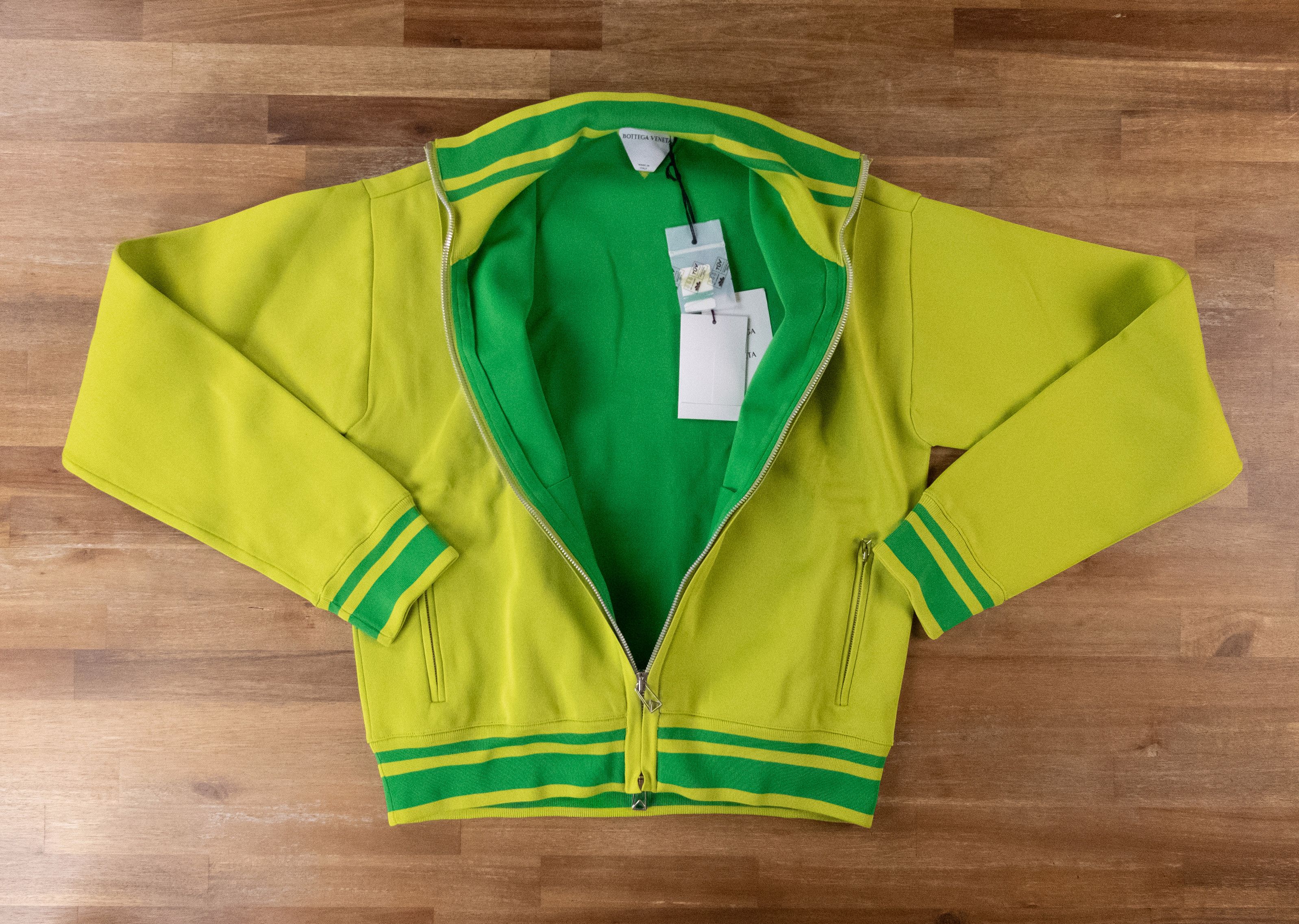 Bottega Veneta BOTTEGA VENETA green standing collar sweatshirt jacket q Size US M / EU 48-50 / 2 - 12 Thumbnail