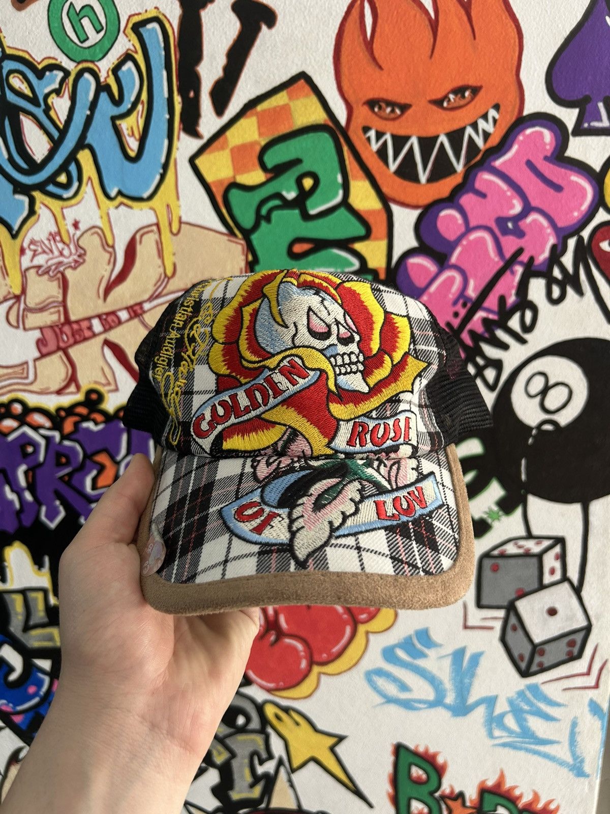 Ed Hardy × Vintage Brand New 90s Ed Hardy Trucker Har Size ONE SIZE - 1 Thumbnail