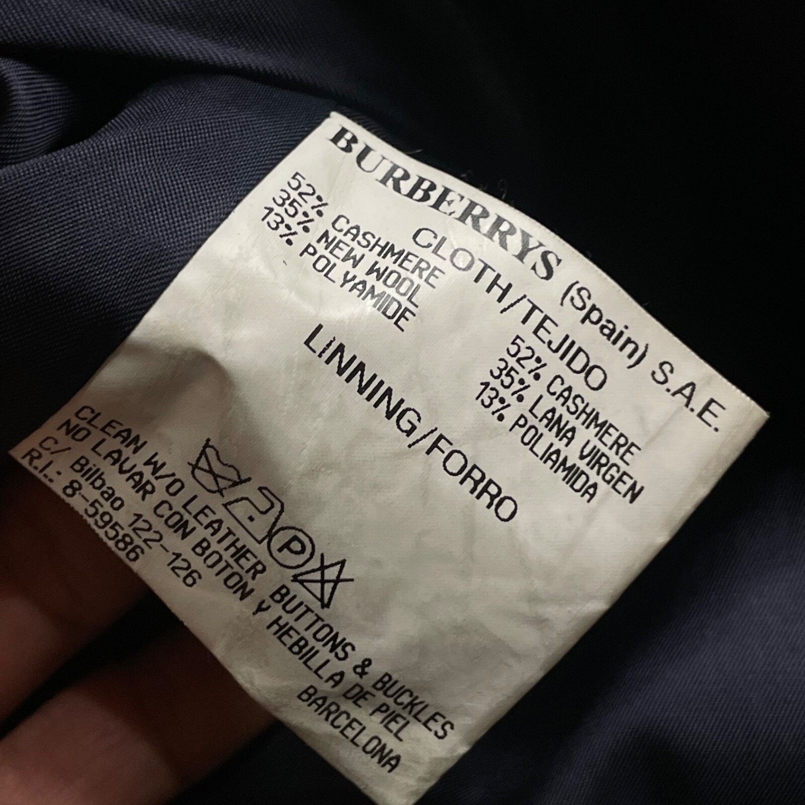 Burberry VINTAGE Burberry Trench Coat CASHEMERE VIRGIN WOOL BLUEnavy Size US L / EU 52-54 / 3 - 11 Thumbnail