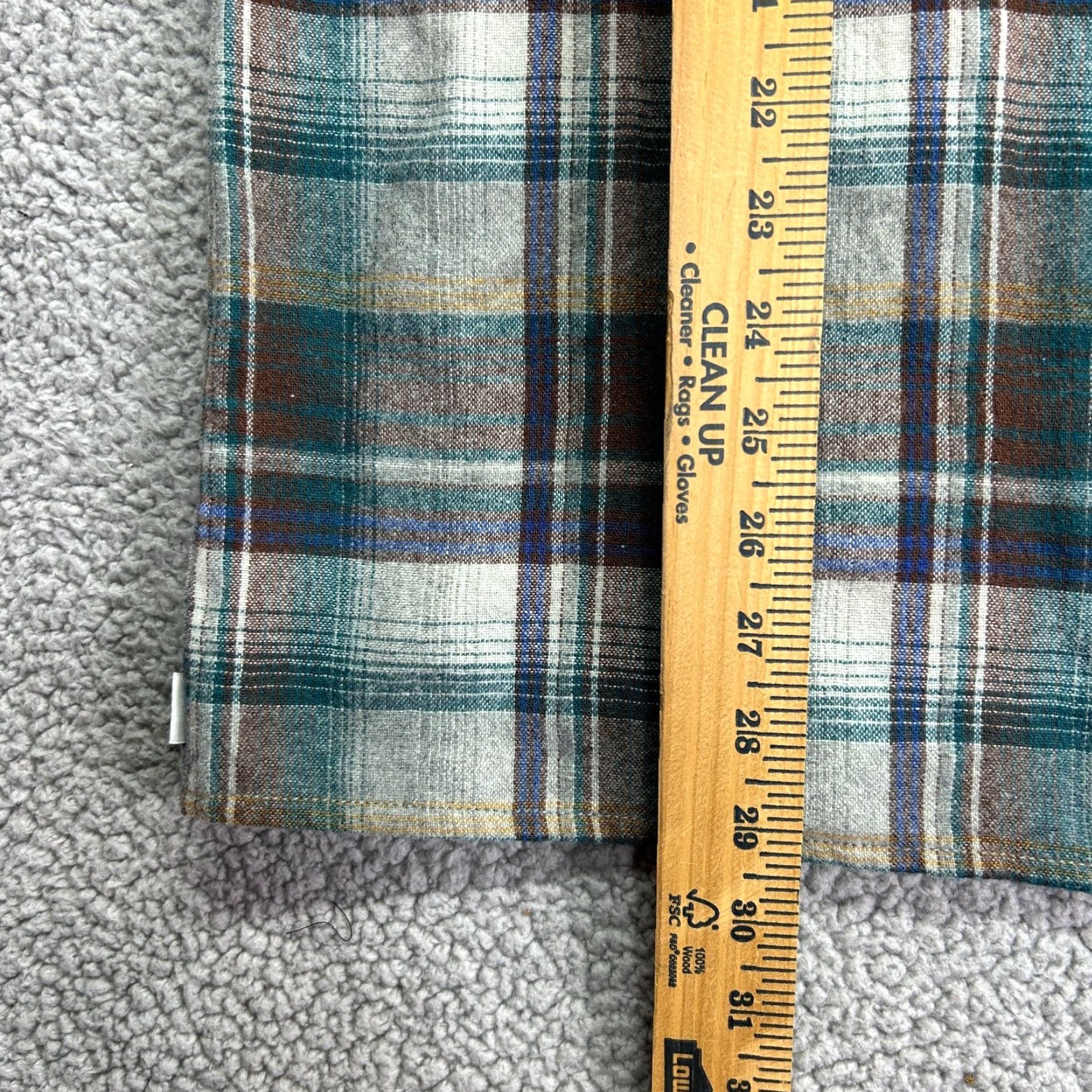 Rhythm Rhythm Shirt Men L Multicolor Plaid Button-Down Collared Flannel 100% Polyester Chest 44.5 in Classic Fit Button Up Pockets Outdoor Casual Mens Size US L / EU 52-54 / 3 - 6 Thumbnail
