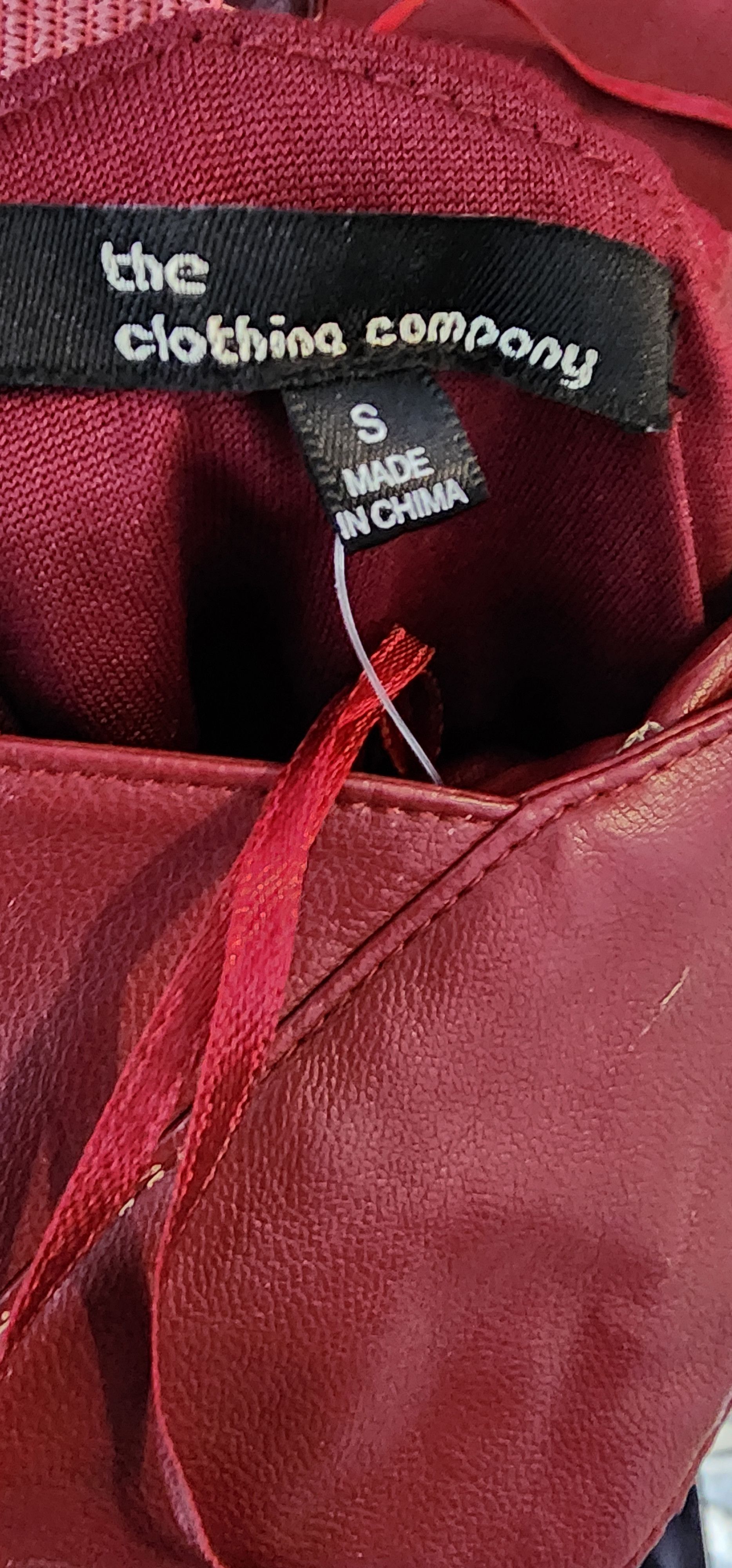 Other The Clothing Company Burgundy Faux Leather Dress Small Size S / US 4 / IT 40 - 10 Thumbnail