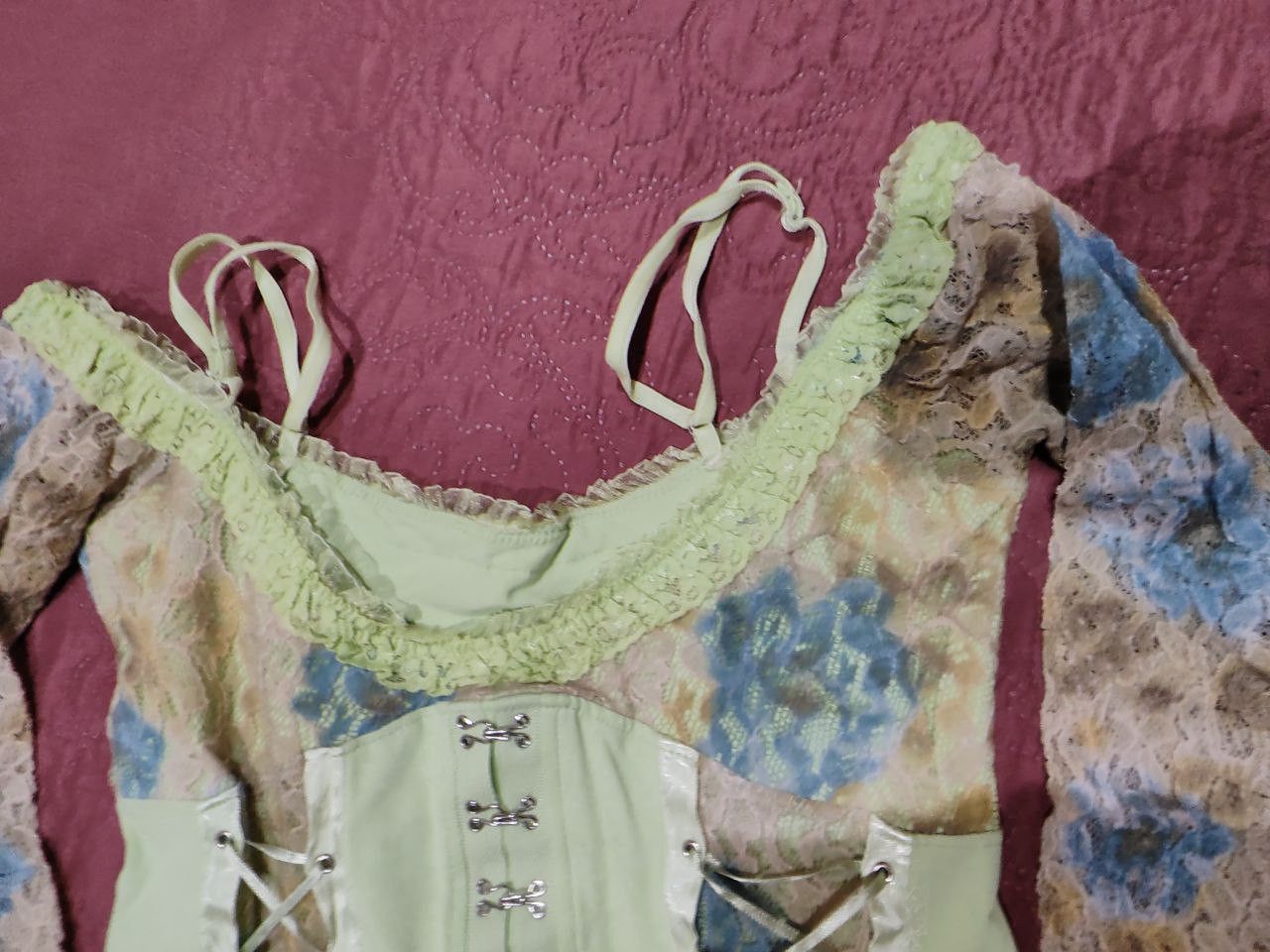 Japanese Brand y2k romance fairycore pastel lace blouse sz XS like corset Size XS / US 0-2 / IT 36-38 - 5 Thumbnail