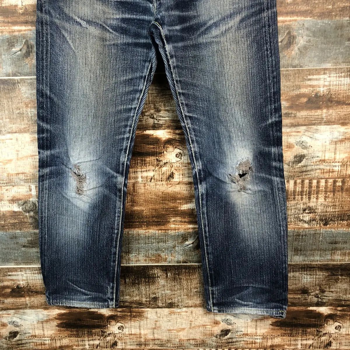 Edition Japan DL Graph Zero Denimio Distressed selvedge Denim Pants #A2073 Size US 33 - 3 Thumbnail