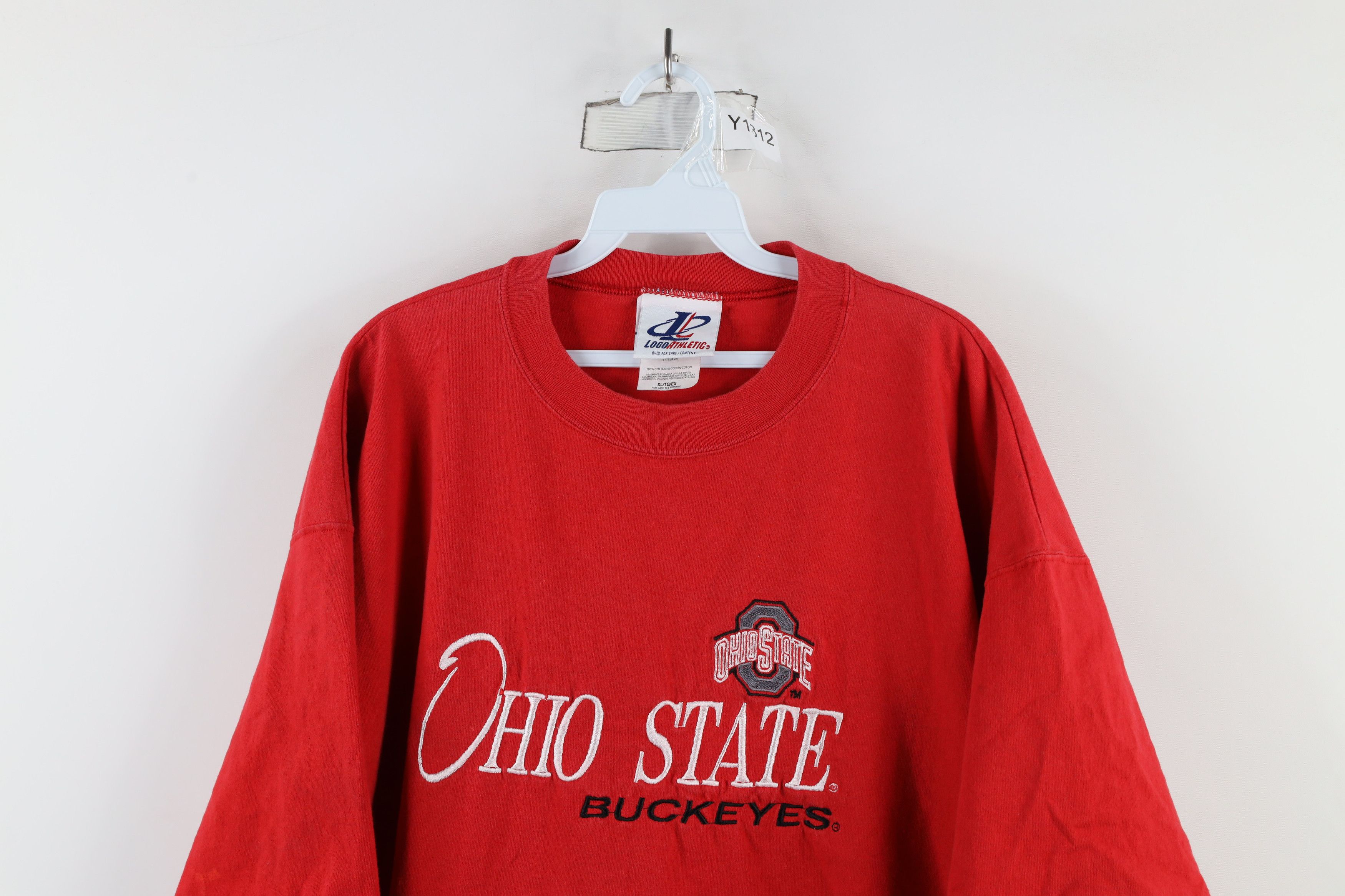 Vintage Vintage 90s Spell Out Ohio State University T-Shirt Red Size US XL / EU 56 / 4 - 2 Thumbnail