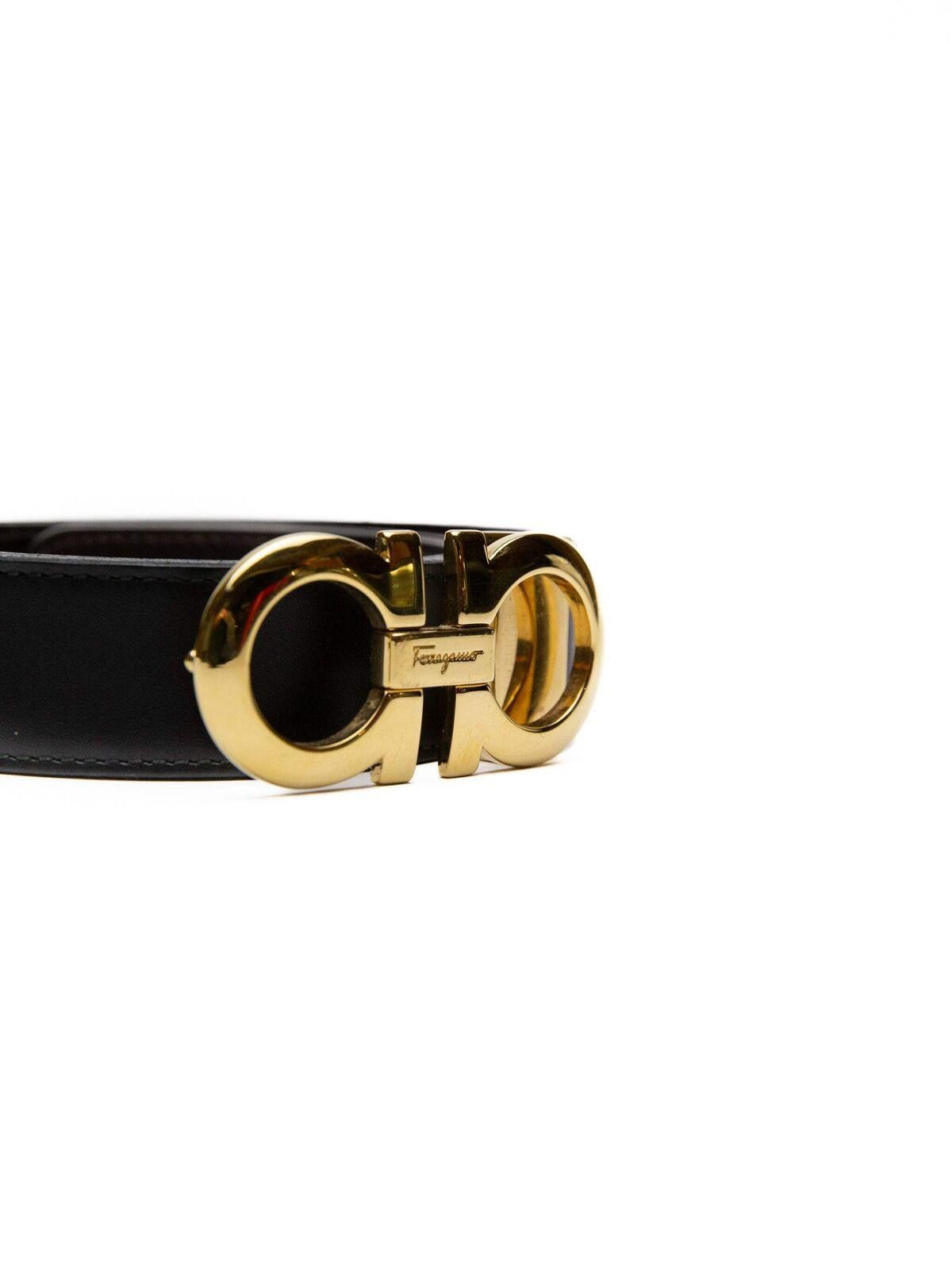 Salvatore Ferragamo Salvatore Ferragamo Mens Gancini Buckle Leather Belt Size ONE SIZE - 2 Thumbnail