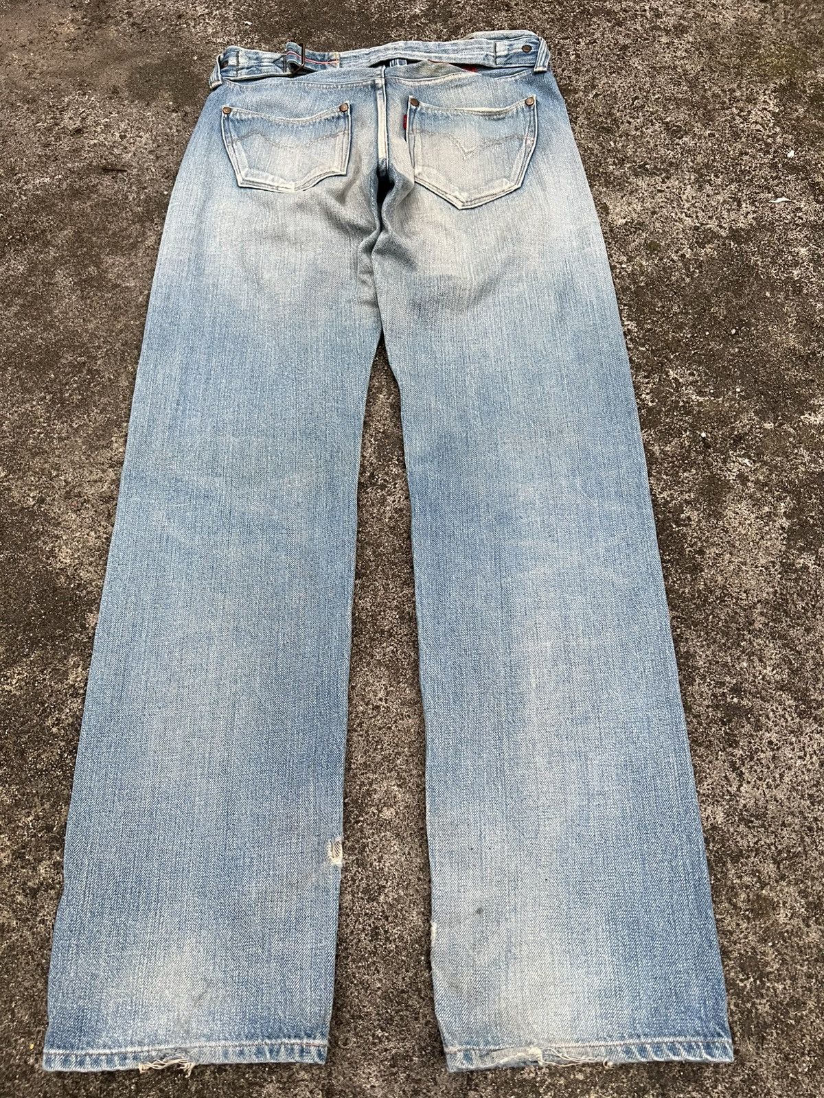 Levi's × Levi's Vintage Clothing VINTAGE LEVIS RED BUTTON NO.7 SELVEDGE DISTRESS JEAN Size US 30 / EU 46 - 2 Thumbnail