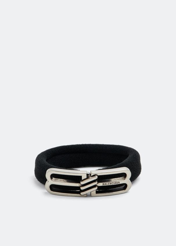 Balenciaga o1mt1gz0525 Size: OS / BB Icon Hair Tie in Black Size ONE SIZE - 1 Thumbnail