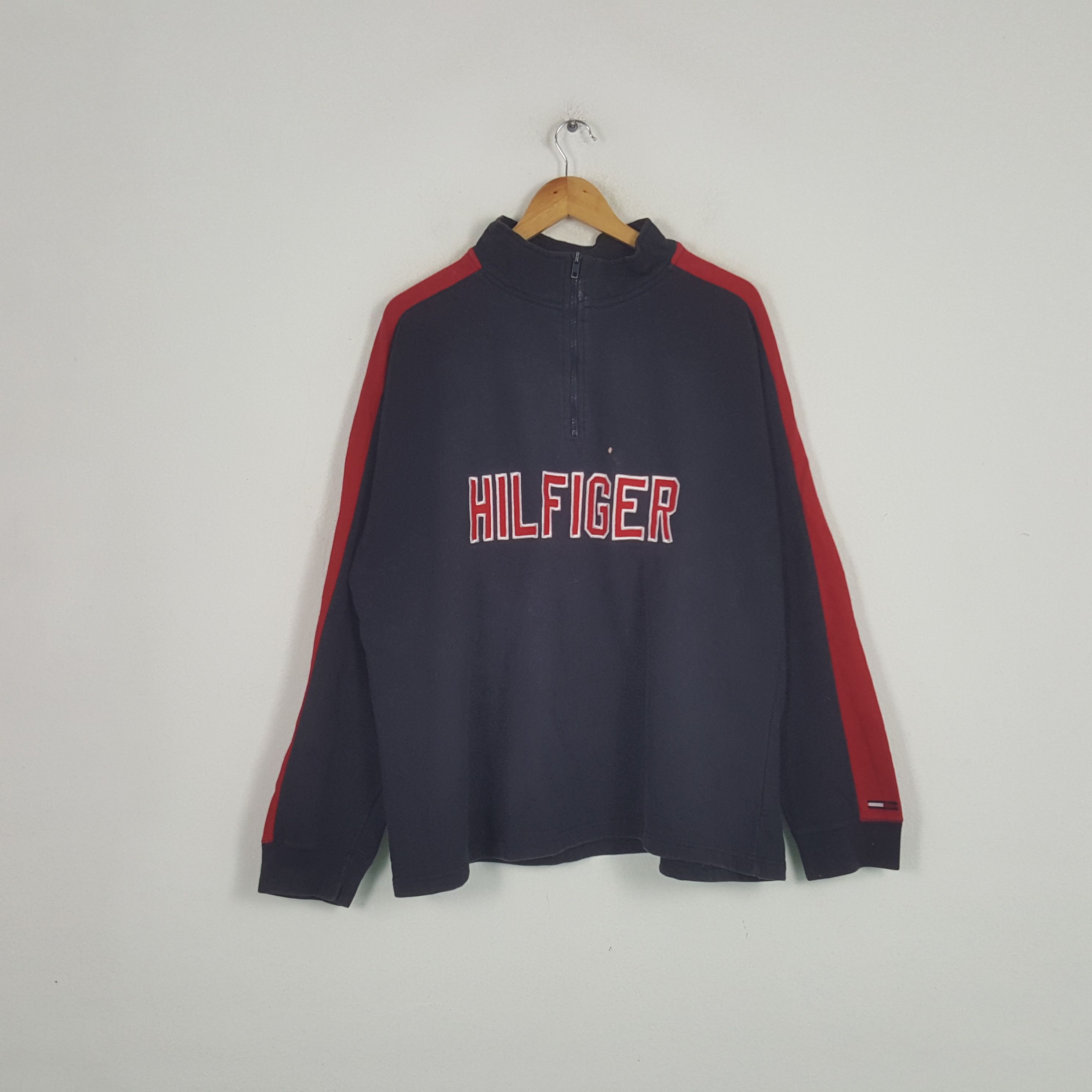 Tommy Hilfiger × Tommy Jeans × Vintage Vintage Tommy Hilfiger Streetwear Half Zipper Jacket Size US XL / EU 56 / 4 - 1 Thumbnail