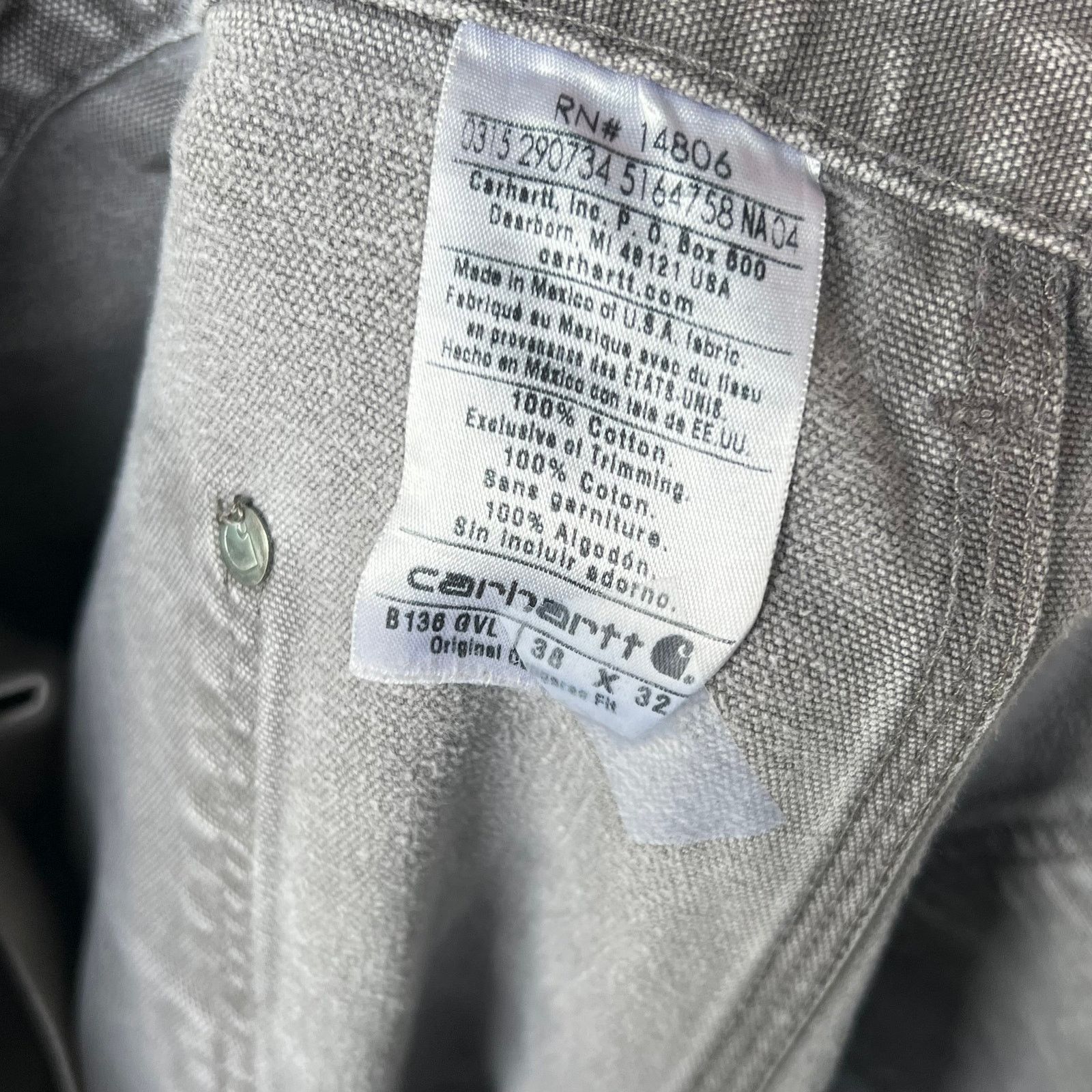 Carhartt × Vintage Carhartt faded gray double knee work wear carpenter pants Size US 35 - 7 Thumbnail