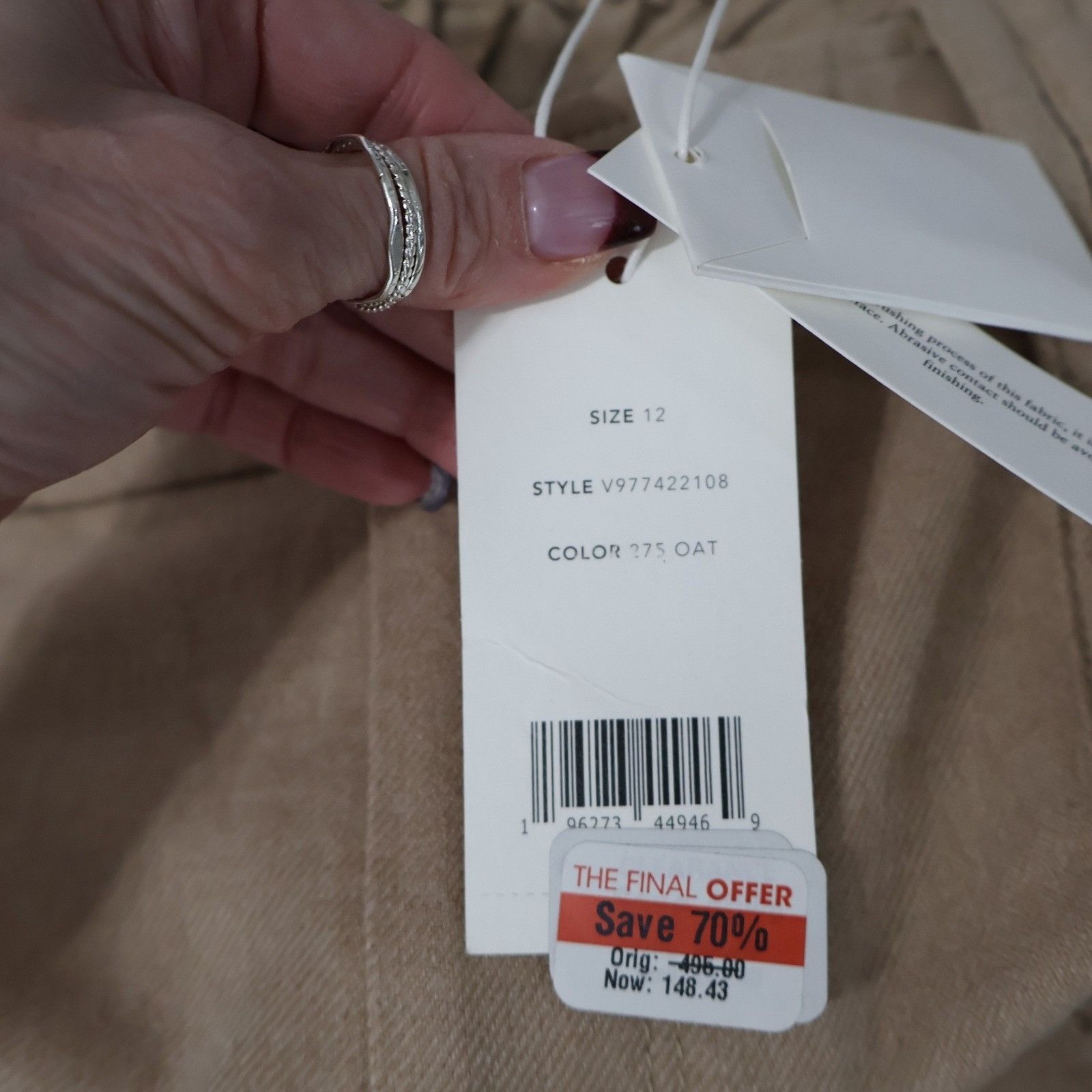 Vince Vince Wide Leg Cargo Pant Women 12 Tan Utility HighRise Wool Size 34" / US 12 / IT 48 - 14 Thumbnail