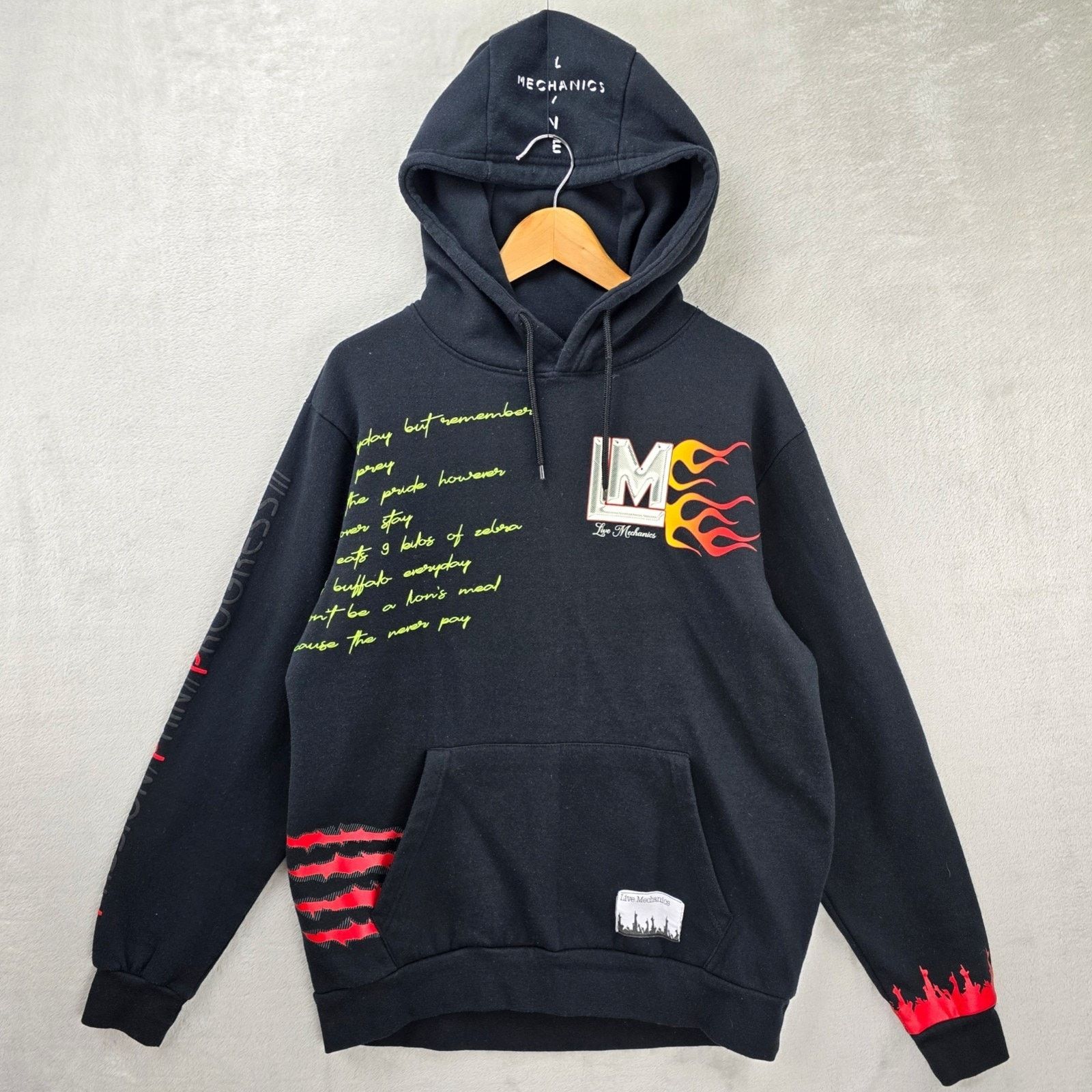 Live Mechanics Live Mechanics Hoodie Sweatshirt Large AOP Y2K Flames Size US L / EU 52-54 / 3 - 1 Thumbnail