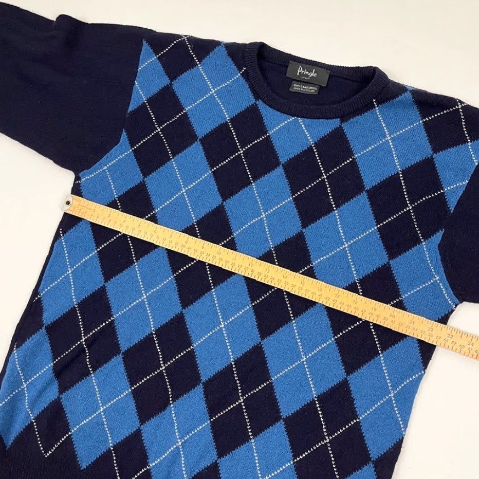 Pringle Of Scotland VINTAGE Pringle of Scotland Sport Sweater Mens L Blue Argyle Jumper Wool Lambs Wool Grandpa Size US L / EU 52-54 / 3 - 5 Thumbnail