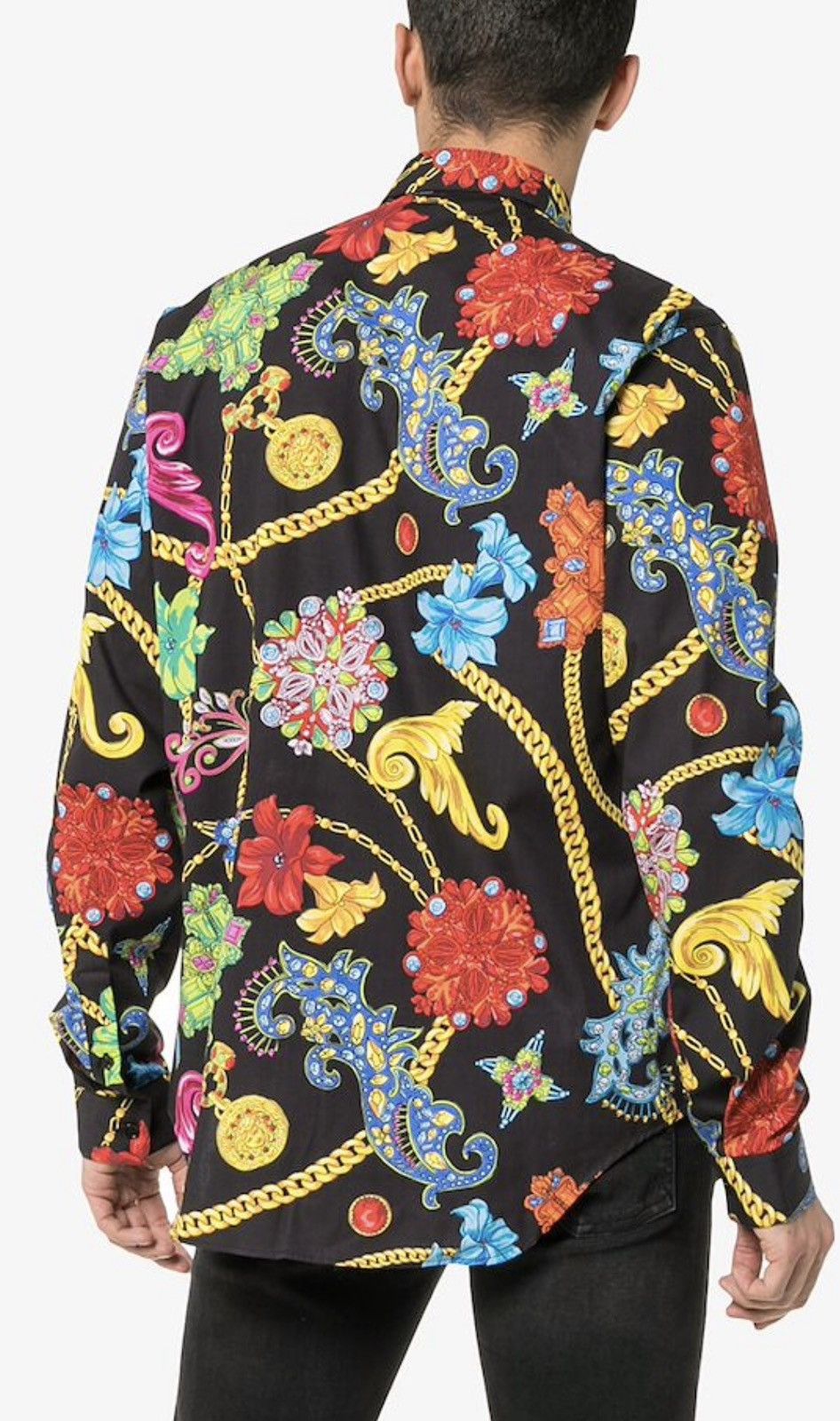 Versace floral chain print shirt collar size39 Size US M / EU 48-50 / 2 - 3 Thumbnail