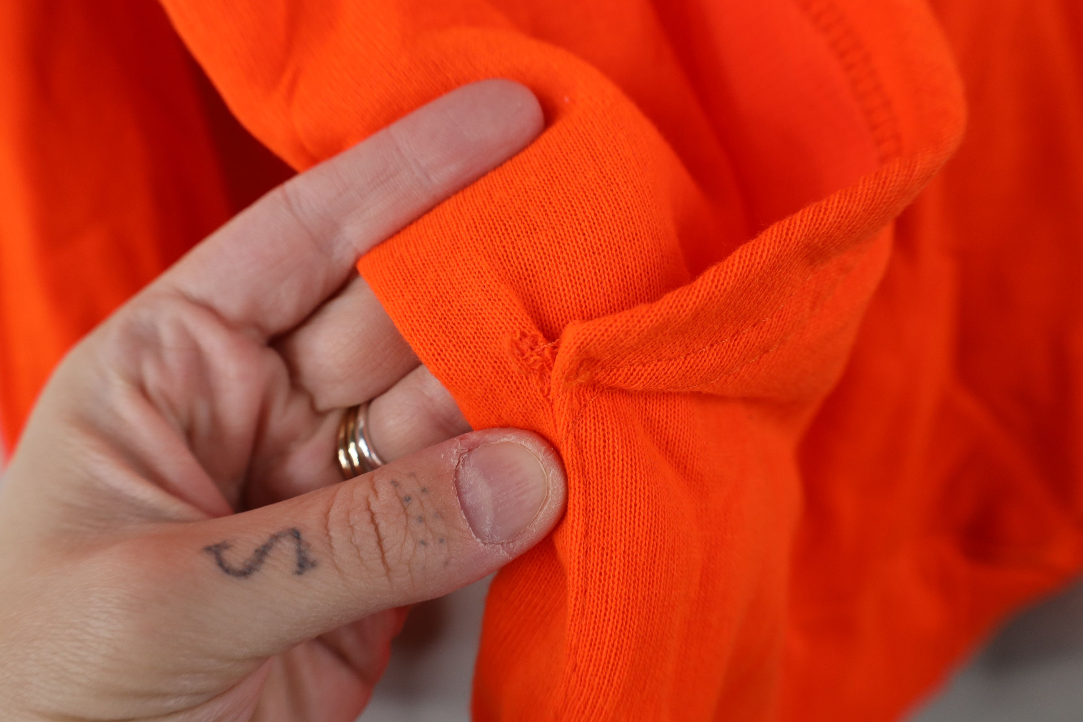 Vintage Vintage 70s 80s Streetwear Lined Hoodie Blaze Orange USA Size US XL / EU 56 / 4 - 7 Thumbnail