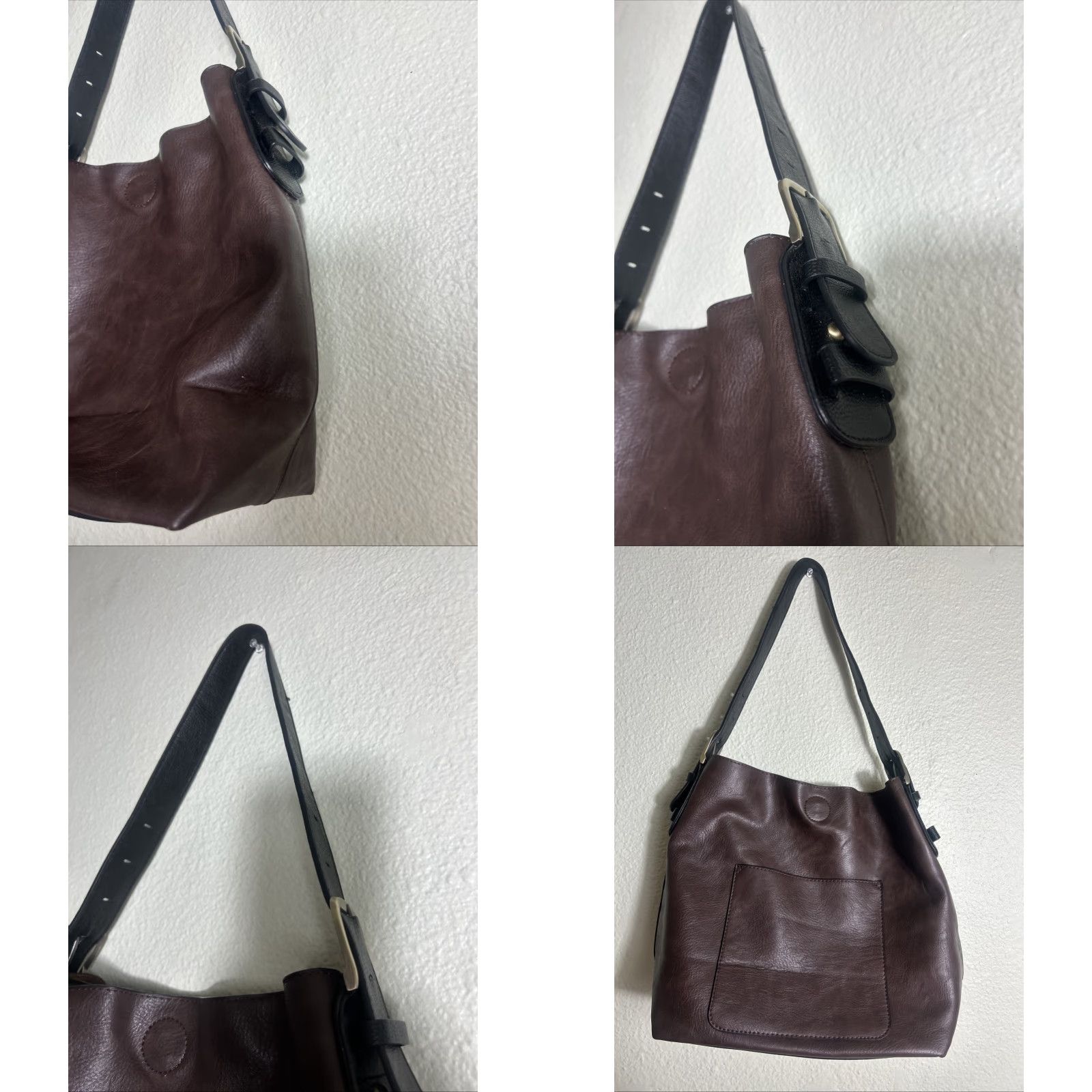 Vintage VINTAGE Unbranded Faux Leather Shoulder Purse Brown 12x11x5 Womens Bag Size ONE SIZE - 8 Thumbnail