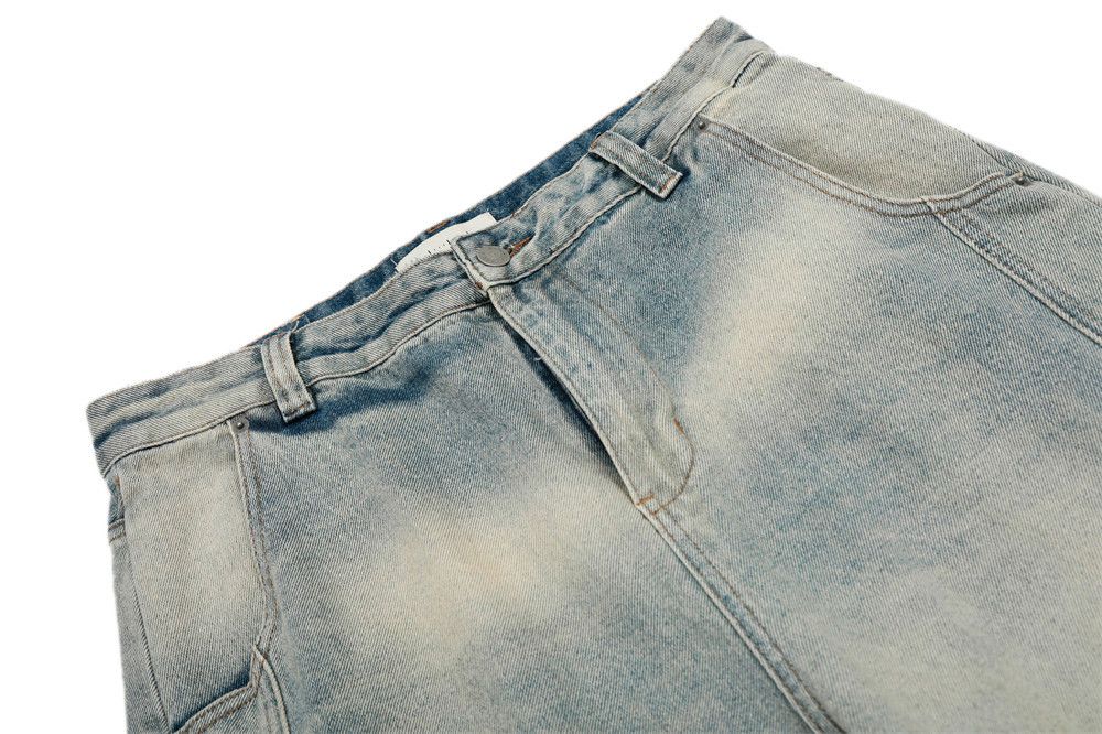 Japanese Brand × Jean Men's casual straight punk distressed washed gradient jeans Size US 32 / EU 48 - 5 Thumbnail