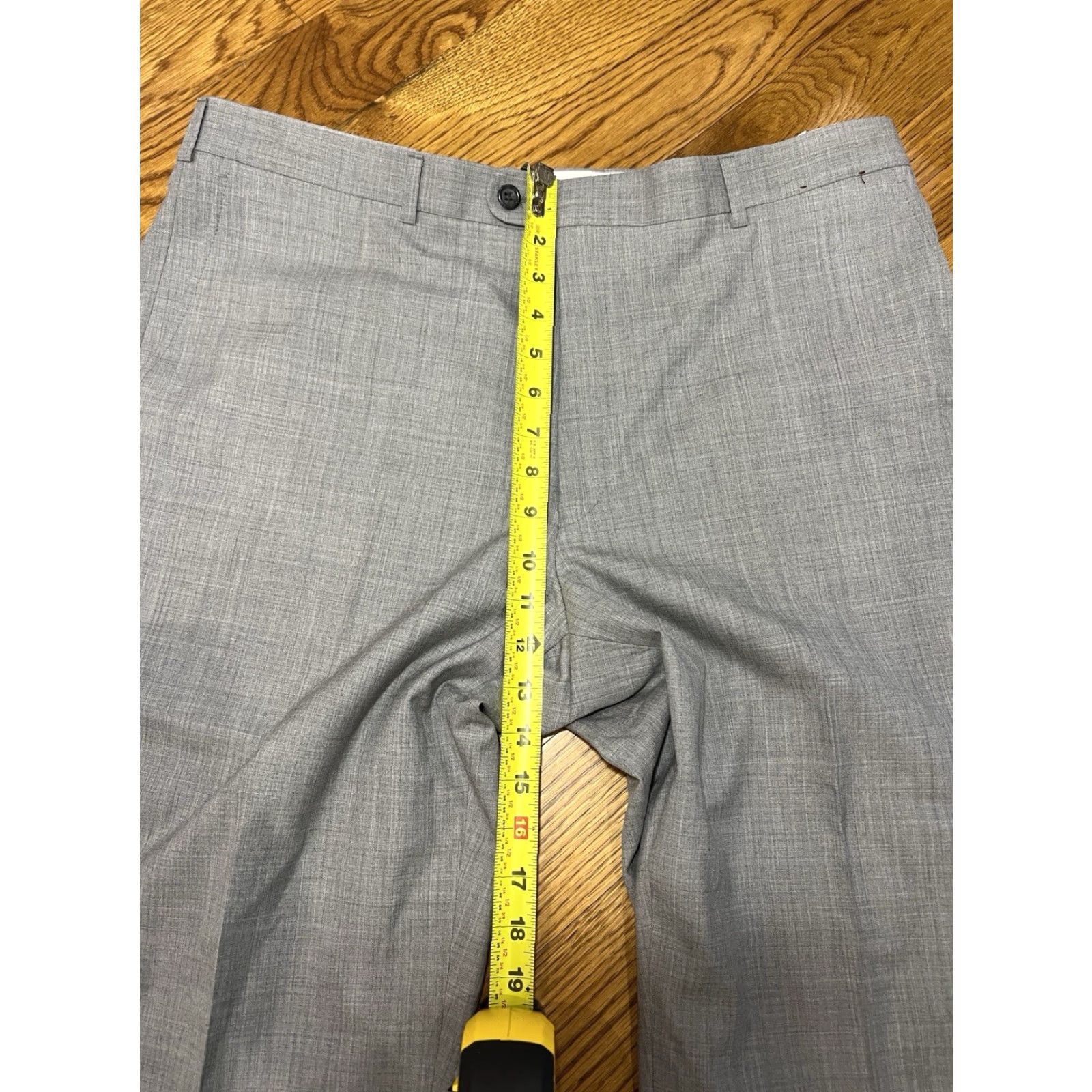Vintage VINTAGE Dress Pants Hickey Freeman Gray 38x31 Flat Front Cuffed Legs Mens Formal, Business, Wedding, Party/Cocktail, Preppy USA Size US 38 / EU 54 - 3 Thumbnail