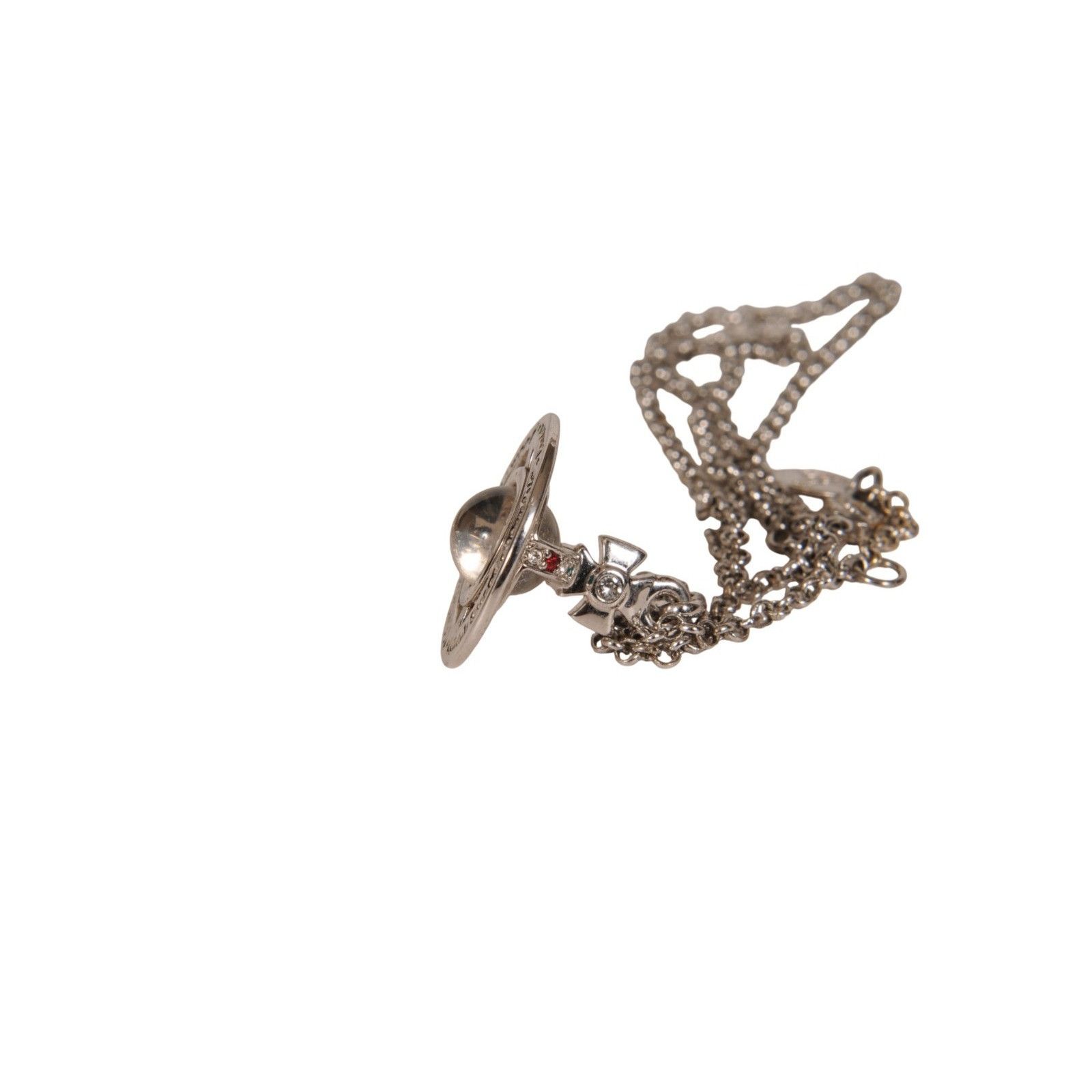 Vivienne Westwood Tiny Orb Pendant Necklace Silver Platinum Size ONE SIZE - 7 Thumbnail