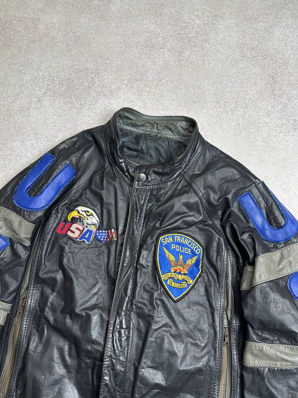 Genuine Leather Vintage 90s San Francisco Police Genuine Leather Moto Jacket Size US M / EU 48-50 / 2 - 3 Thumbnail