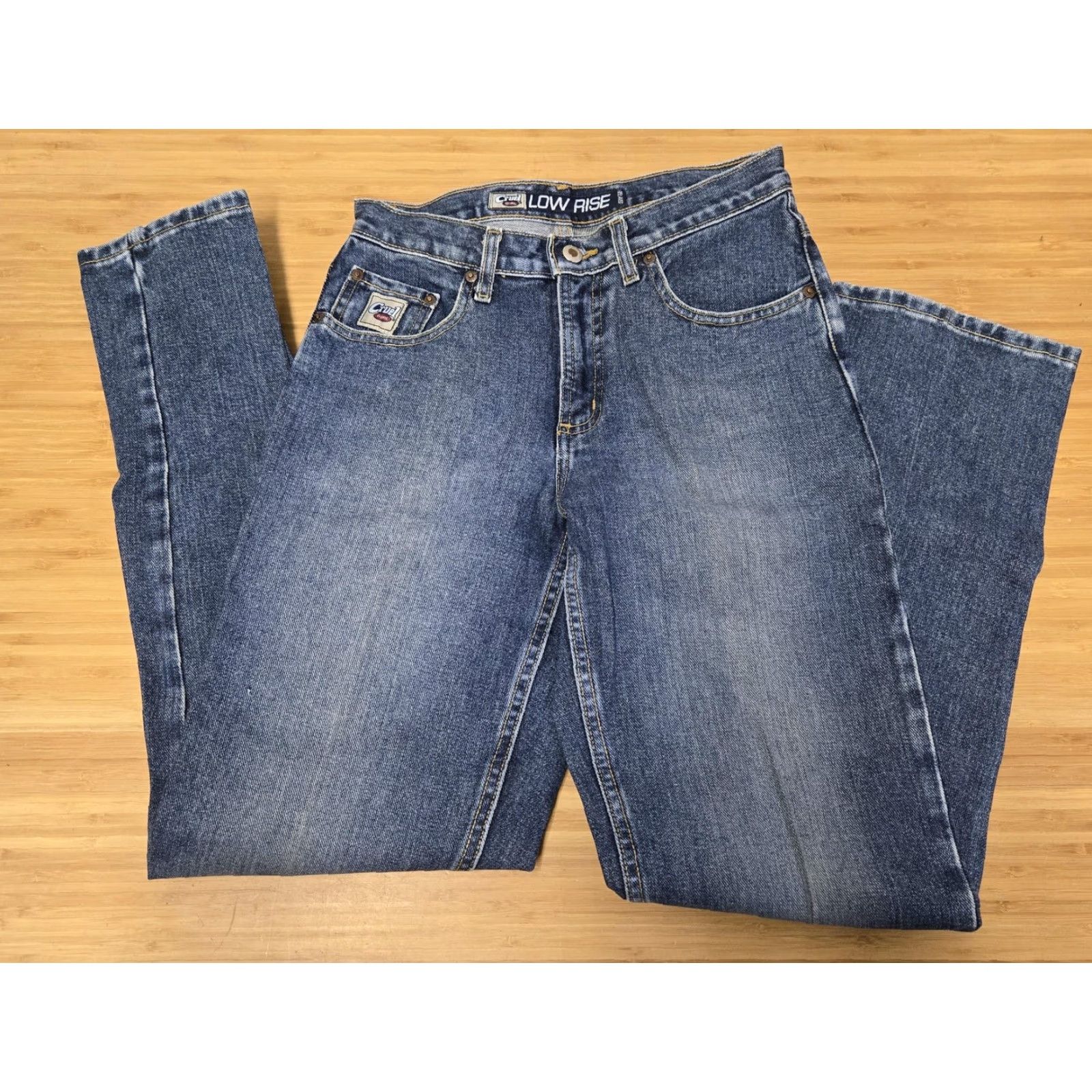 Vintage Cruel Girl Jeans Womens 5 Blue Low Rise Relaxed Bootcut Denim 100% Cotton Medium Wash Jeans Tight Fit? Size 27" / US 4 / IT 40 - 3 Thumbnail
