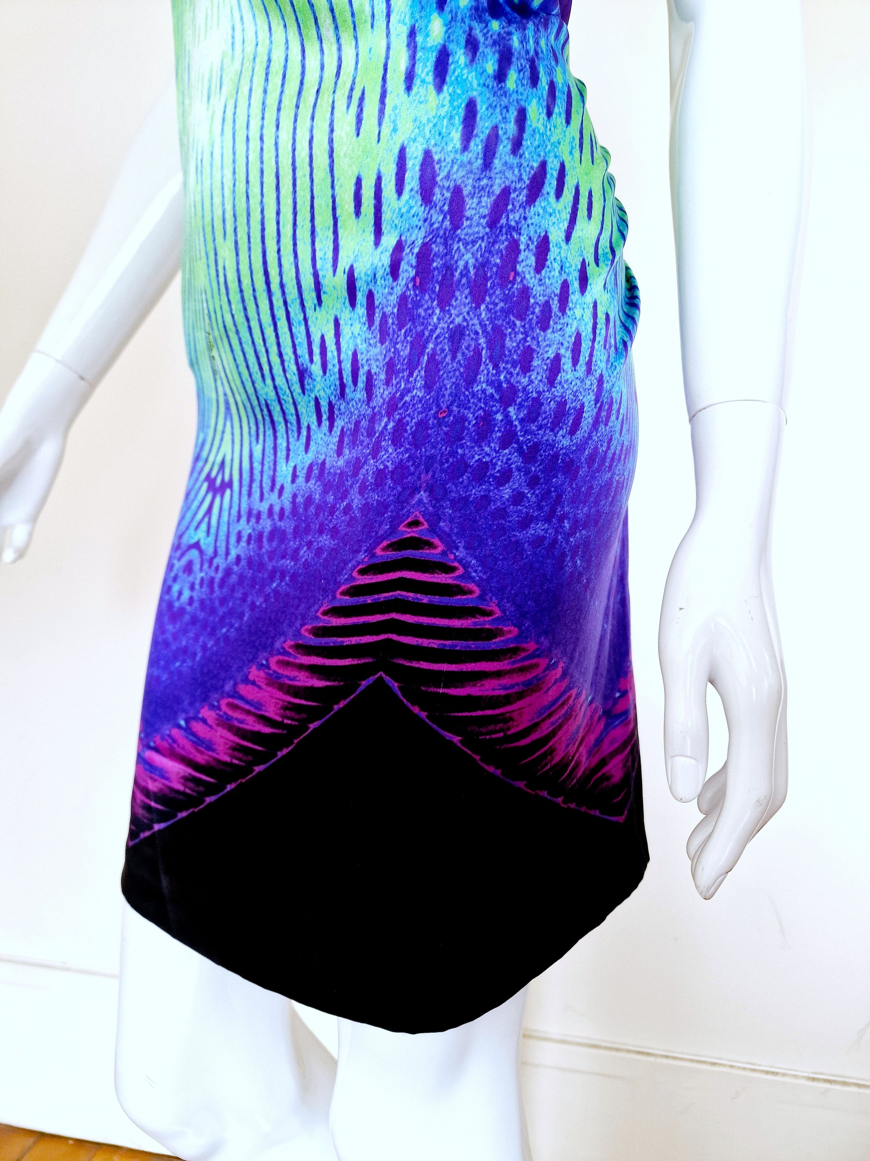 Roberto Cavalli Roberto Cavalli Vibrant Silk Peacock Feather Snake Dress Size XS / US 0-2 / IT 36-38 - 9 Thumbnail