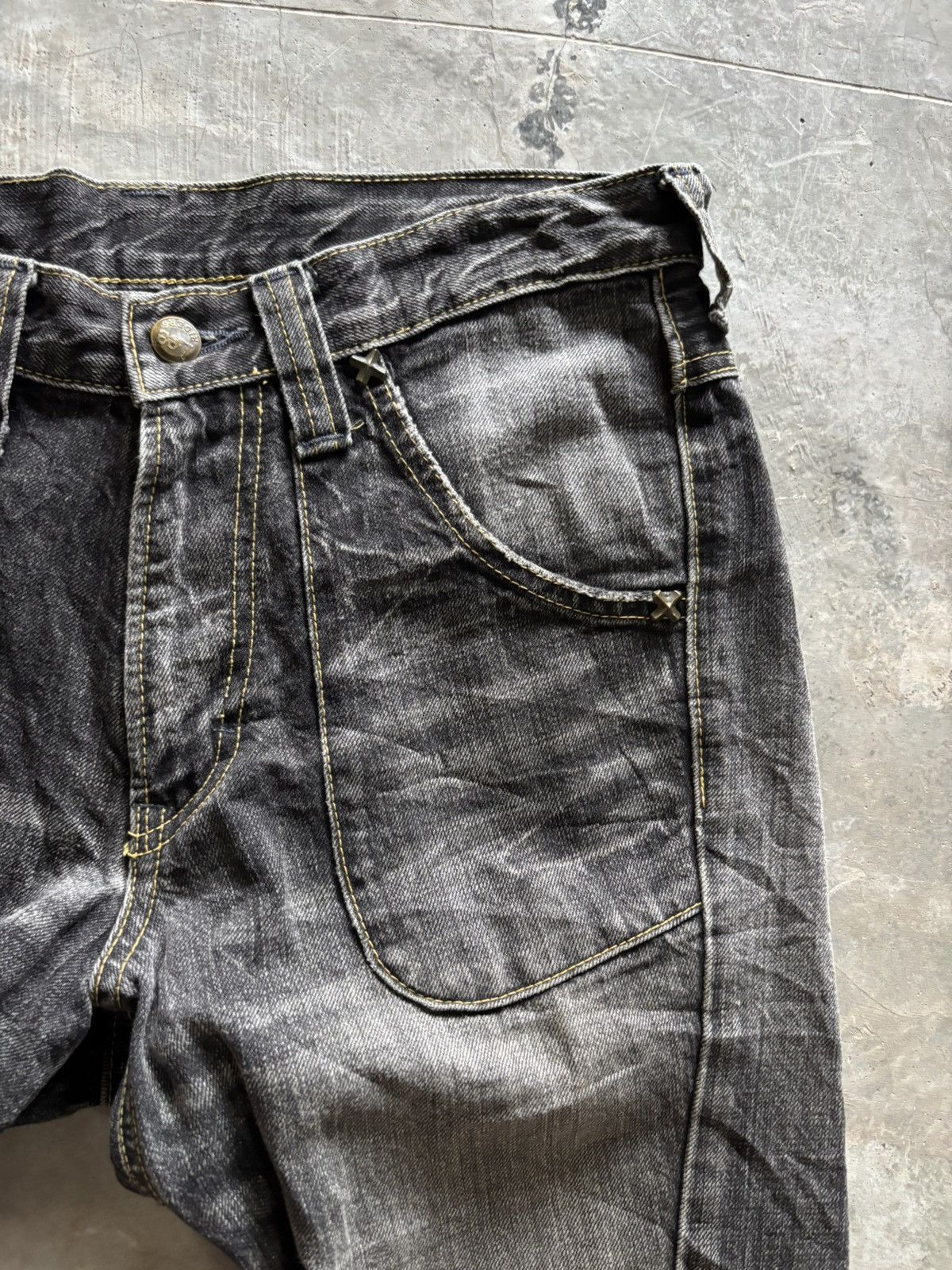 Tornado Mart FLARE lee rider distressed japanese twist denim biker style Size US 30 / EU 46 - 8 Thumbnail