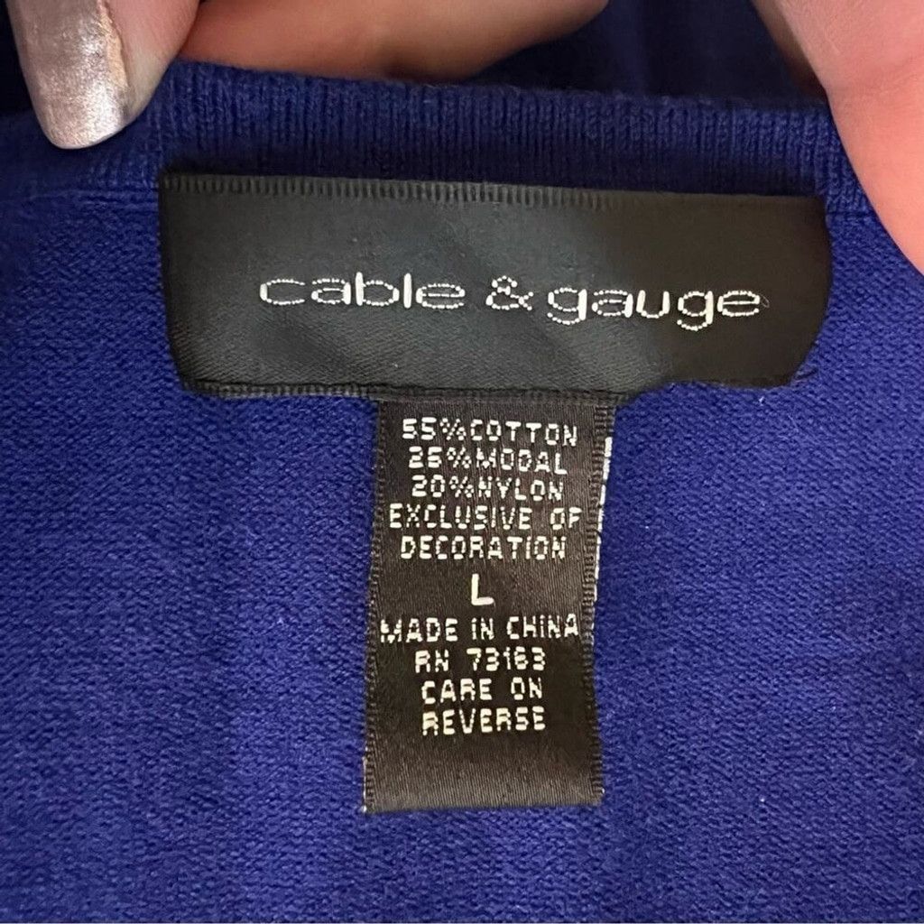 Other Cable & Gauge Large Sleeveless Knit Top Embellished Neckline Size L / US 10 / IT 46 - 5 Thumbnail