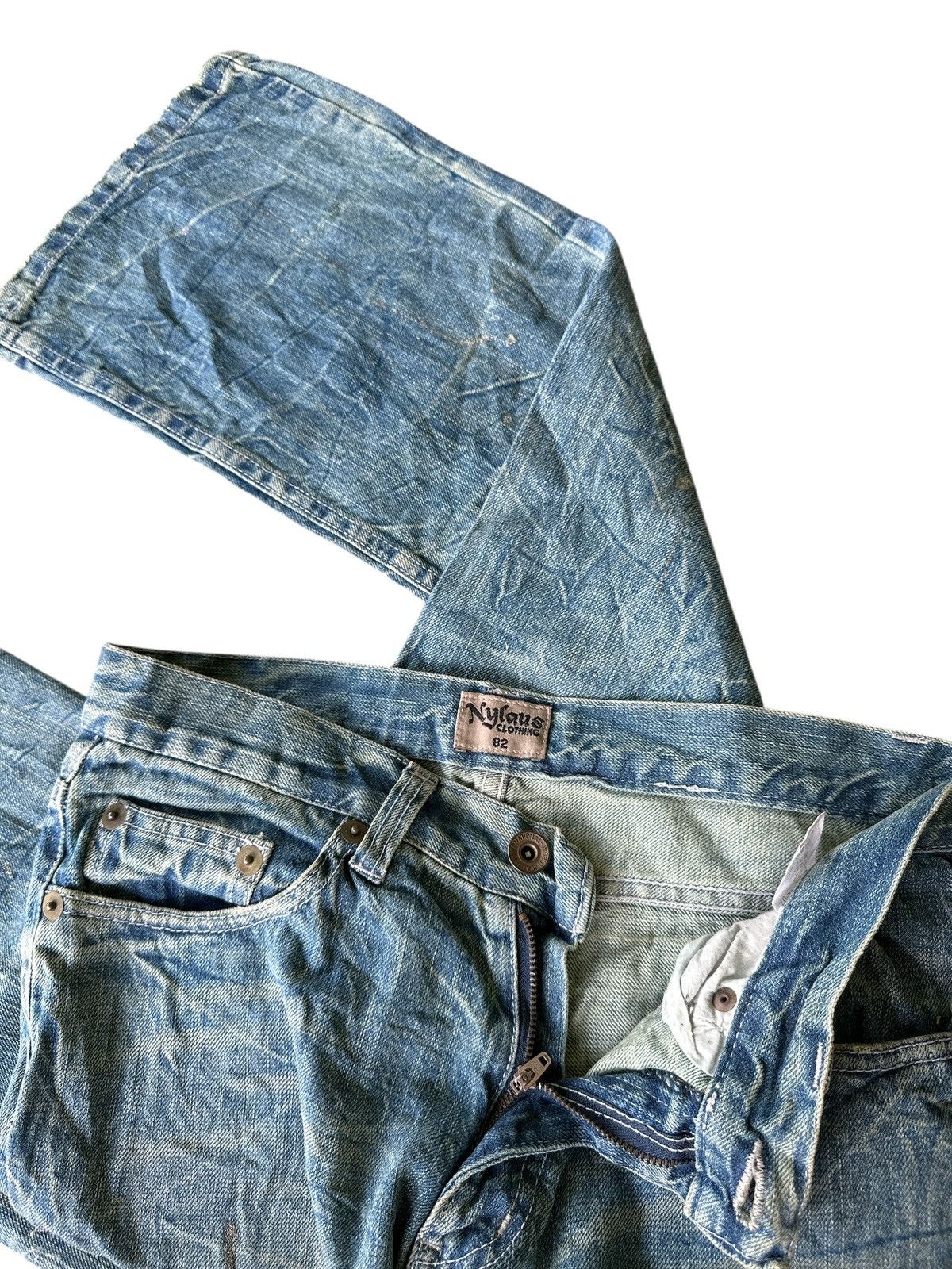 Japanese Brand Flare 🎌💥 Nylaus Clothing Bootcut BlueWashed 🎌💥 Size US 32 / EU 48 - 5 Thumbnail