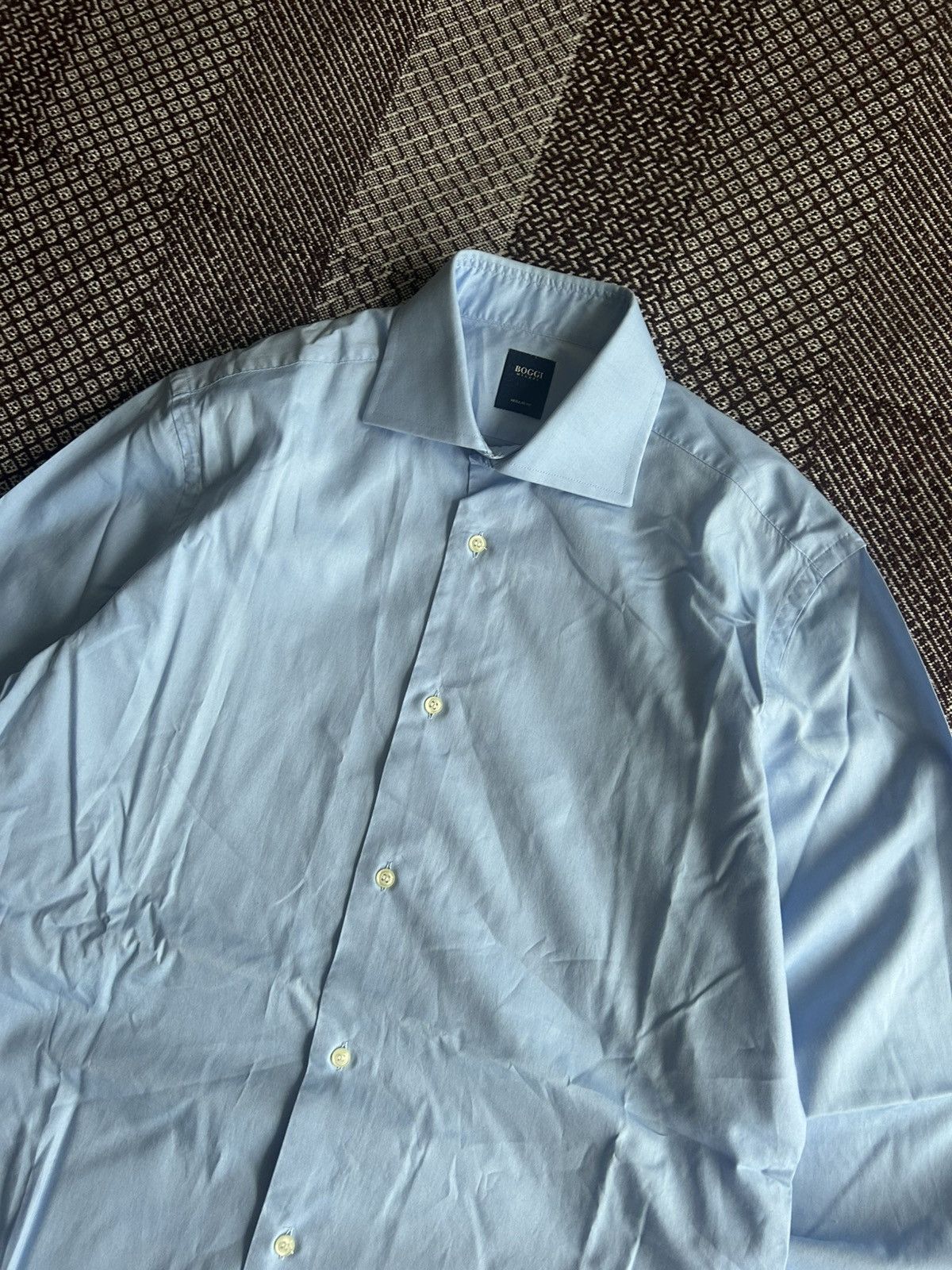 Boggi Boggi Milano Regular Fit Mens Blue Shirt Solid Style Size M Size US M / EU 48-50 / 2 - 3 Thumbnail