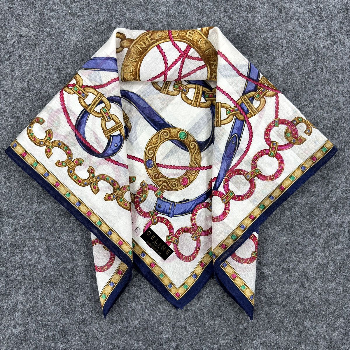 Celine × Vintage Handkerchief # E011 # Bandana # Neckerchief Size ONE SIZE - 1 Thumbnail