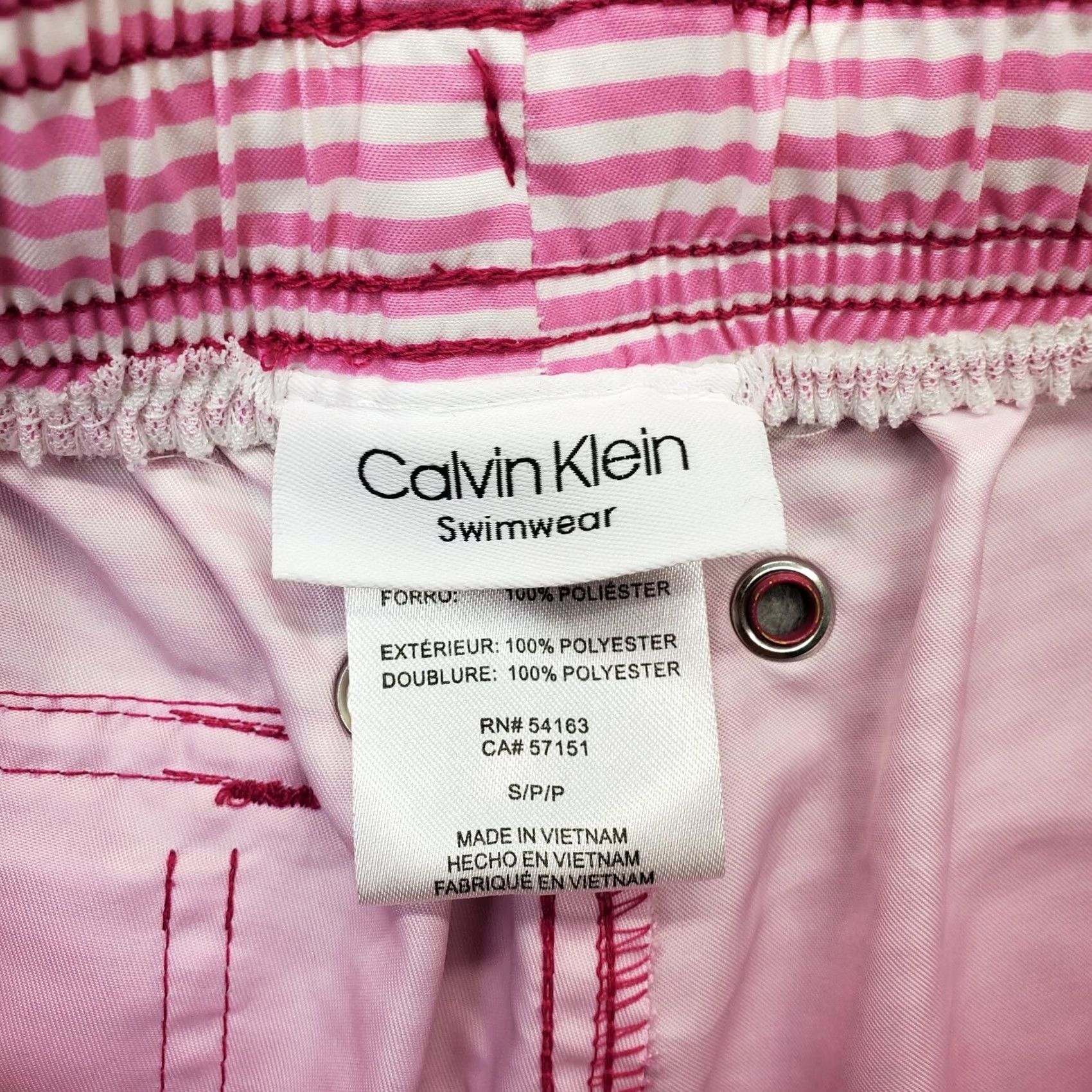 Calvin Klein Calvin Klein Bottom Shorts Mens S Pink Ombre Stripe Elastic Waistboard Quick Dry Back Pocket Drawstring Surfing Size US 29 - 6 Thumbnail