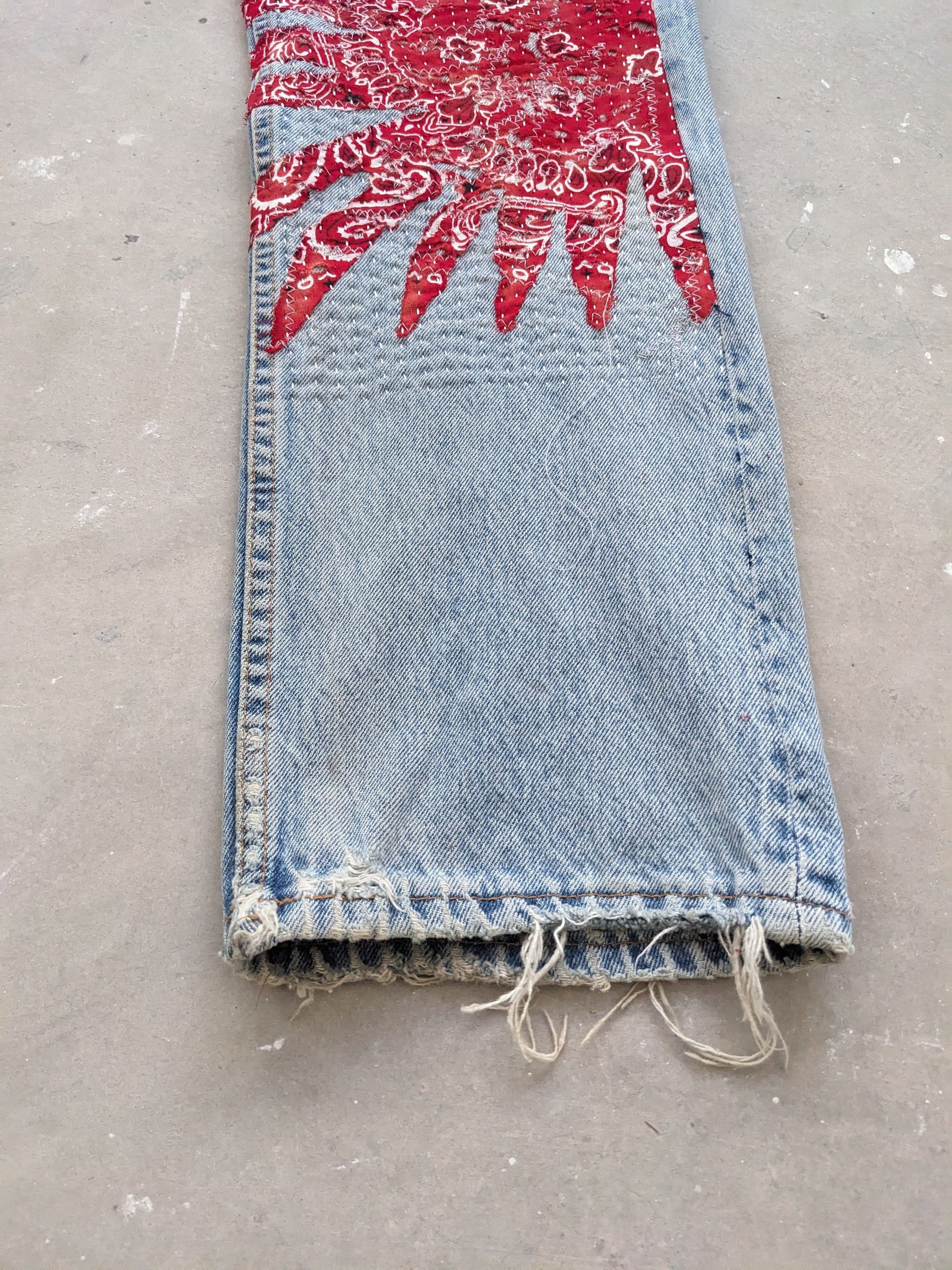 Levi's OPEN ORDER 🔥 Vintage Levis 501 Bandana Boro Sashiko Custom Size US 30 / EU 46 - 5 Thumbnail