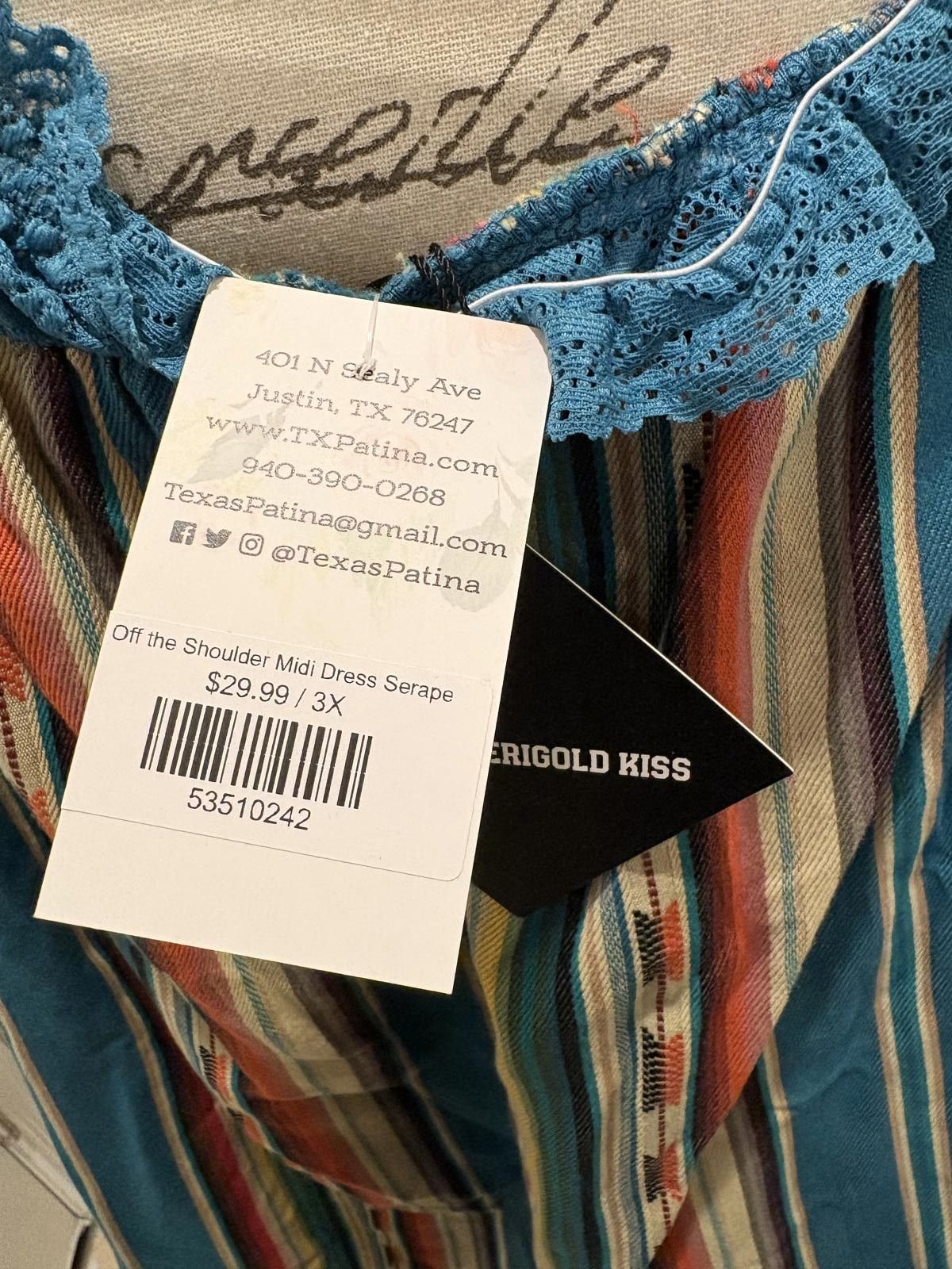 Other Off the Shoulder Midi Dress Serape - 3X Size 3XL / US 20-22 - 2 Thumbnail