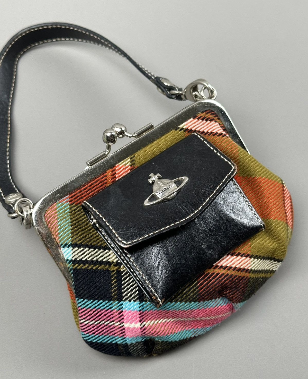 Vivienne Westwood Vivienne Westwood - Orb Logo Tartan Granny Clasp Purse Bag Size ONE SIZE - 2 Thumbnail