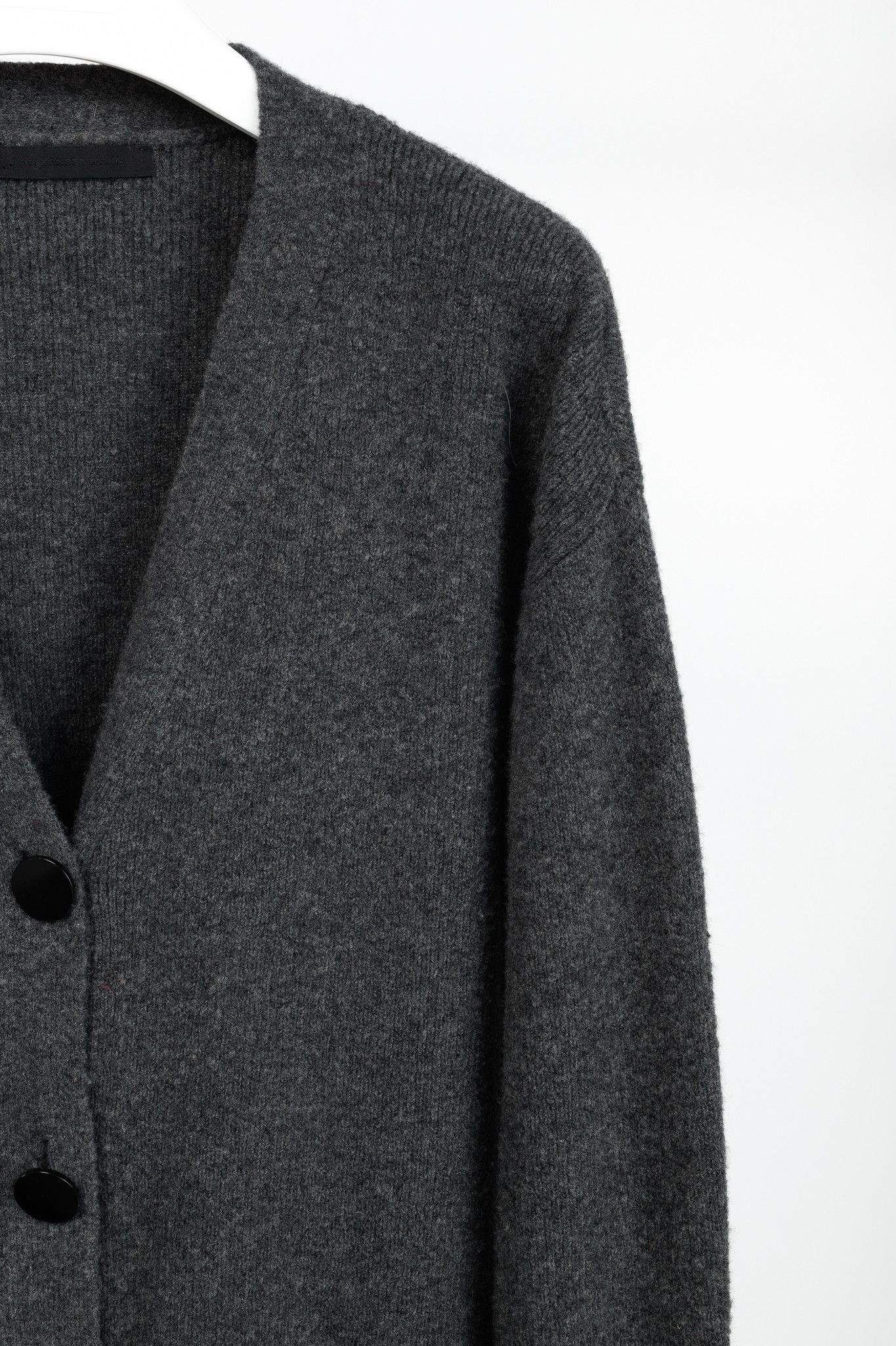 Alexander Wang Alexander Wang Charcoal Wool-Blend Crystal-Cuff Cardigan Size XL / US 12-14 / IT 48-50 - 5 Thumbnail
