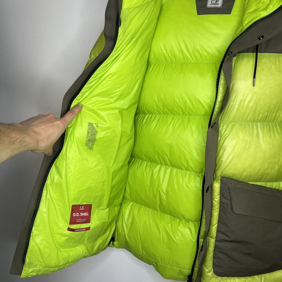 C.P. Company × Designer CP Company Hooded Goose Down Puffer Tech Jacket Green Padded Size US XL / EU 56 / 4 - 13 Thumbnail