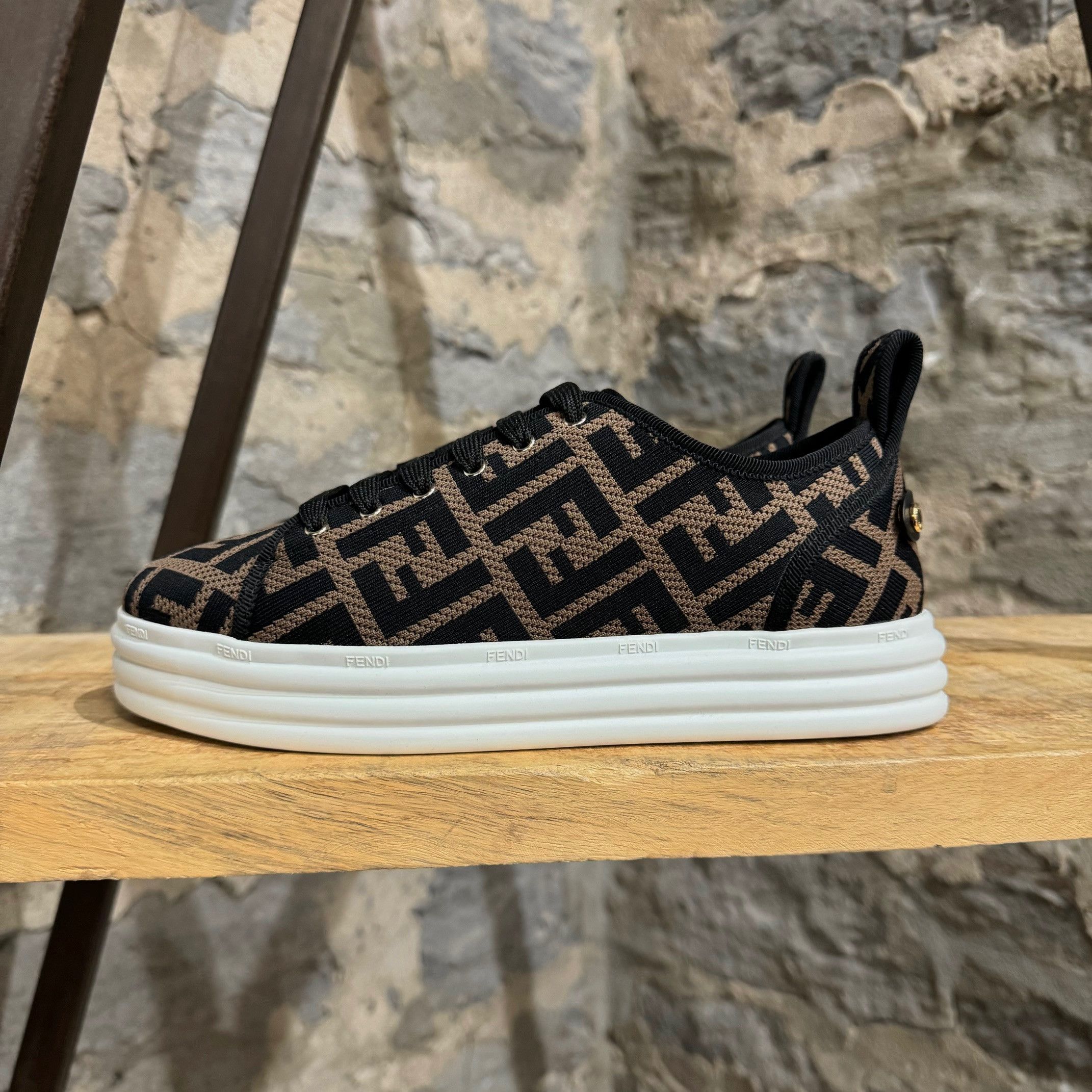Fendi Fendi Zucca FF Brown Mesh Platform Sneakers Size US 8 / IT 38 - 7 Thumbnail