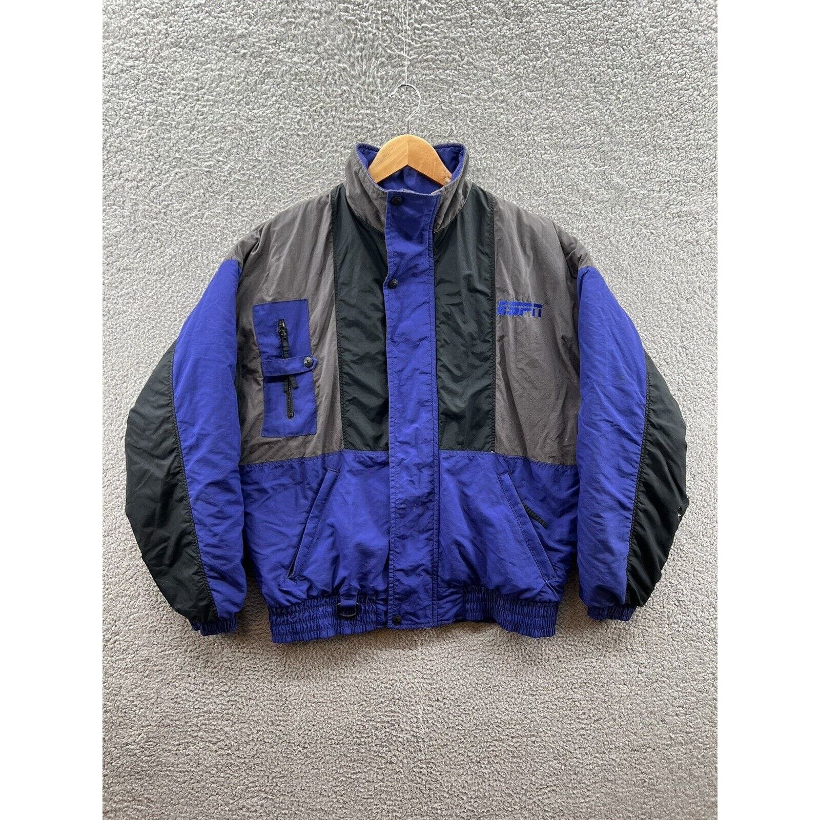 Osterman ESPN Black Blue Gray Puffer Jacket Men’s Size Large