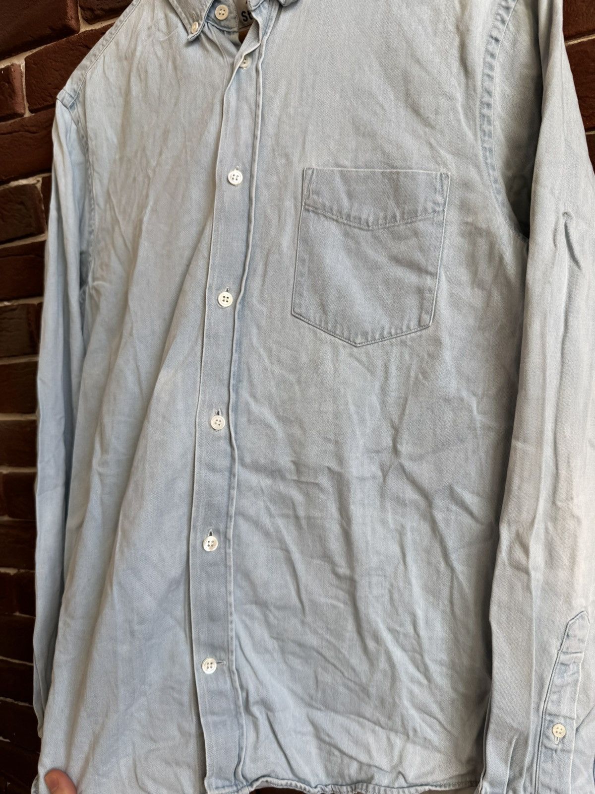 Acne Studios Acne Studios Isherwood PAW16 Denim Button Up Shirt 46 POP Size US M / EU 48-50 / 2 - 2 Thumbnail