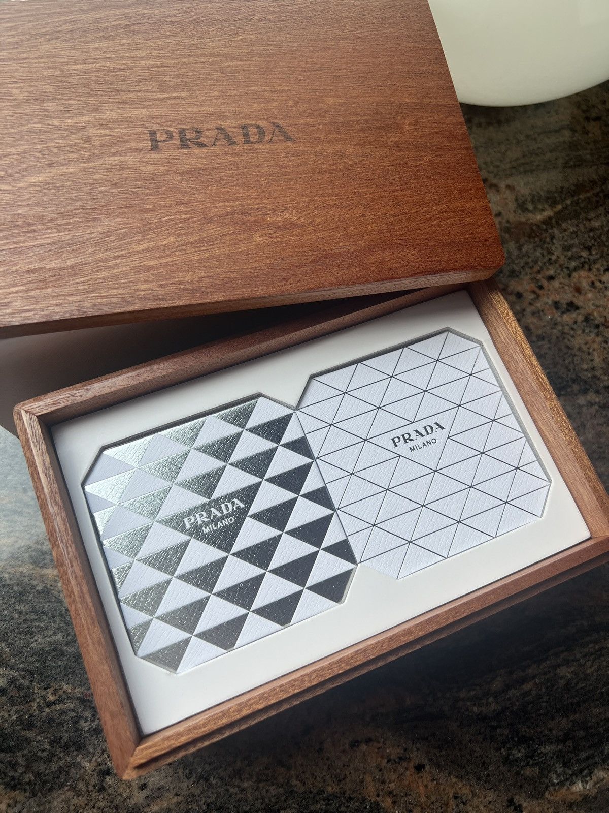 Prada Prada wooden candy jewelry storage box with coasters Size ONE SIZE - 8 Thumbnail
