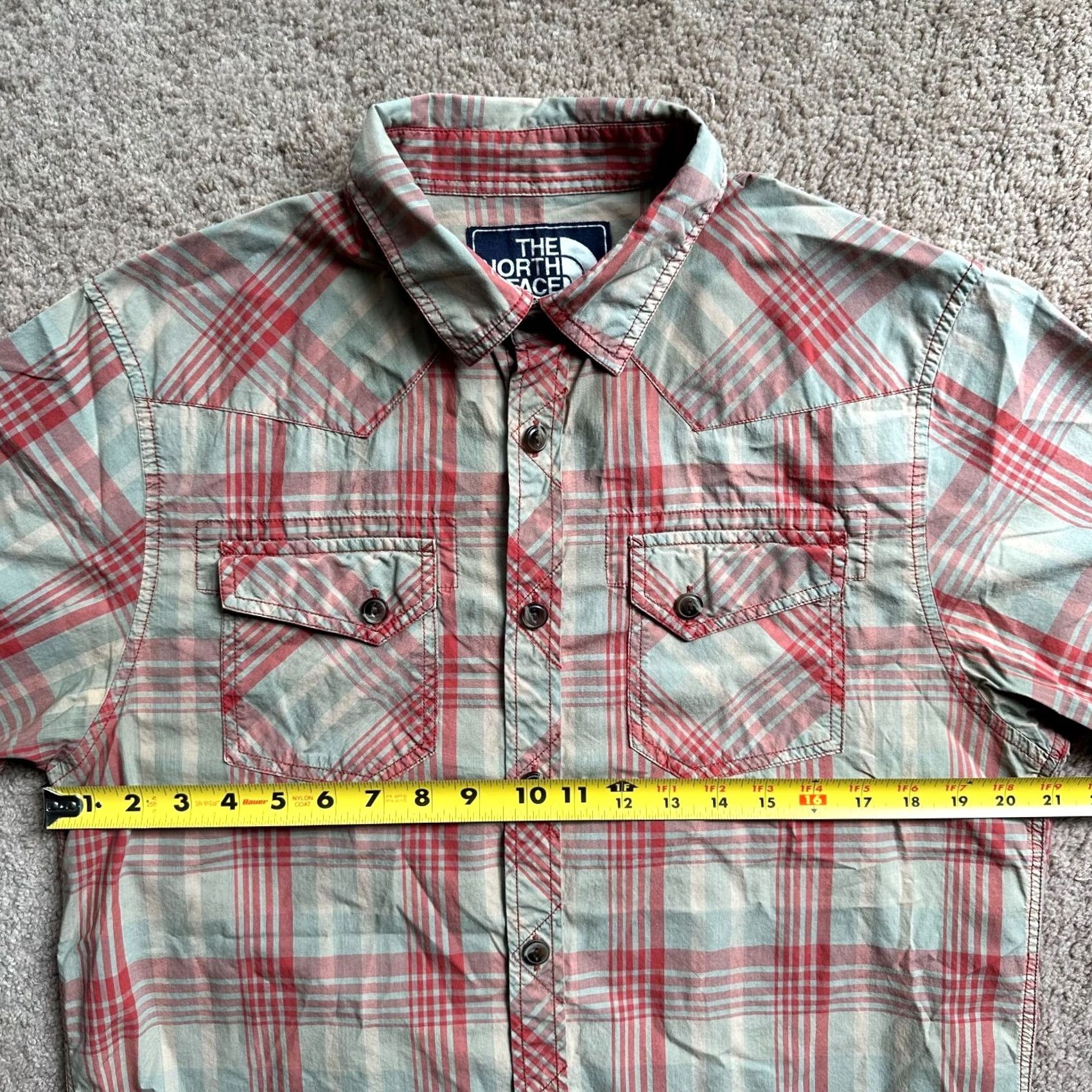 The North Face North Face Shirt Mens Medium Button Up Short Sleeve Red Plaid Point Collar Size US M / EU 48-50 / 2 - 6 Thumbnail