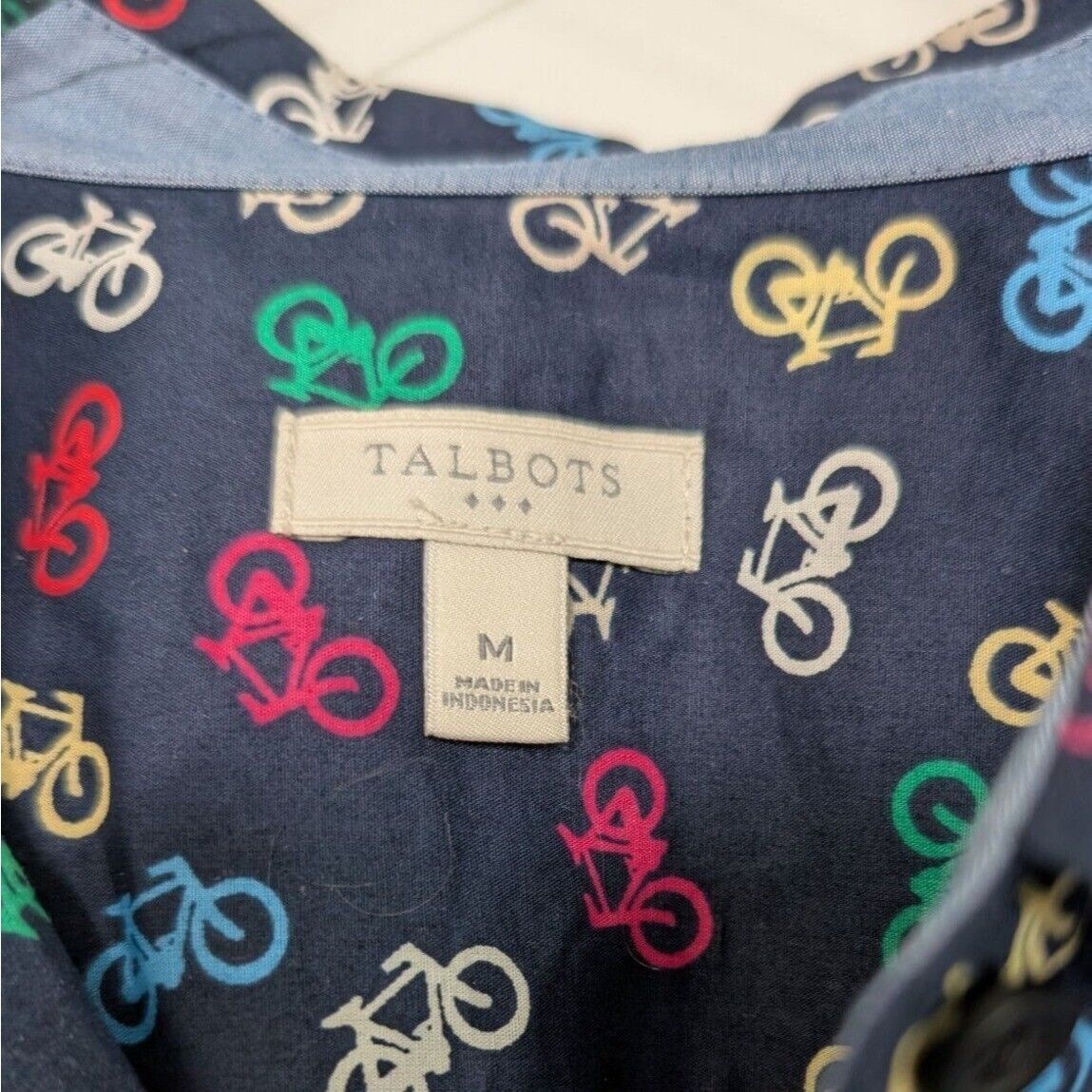 Talbots Talbots Bicycle Shirt Womens Size Medium Blue Novelty Cotton Size M / US 6-8 / IT 42-44 - 5 Thumbnail