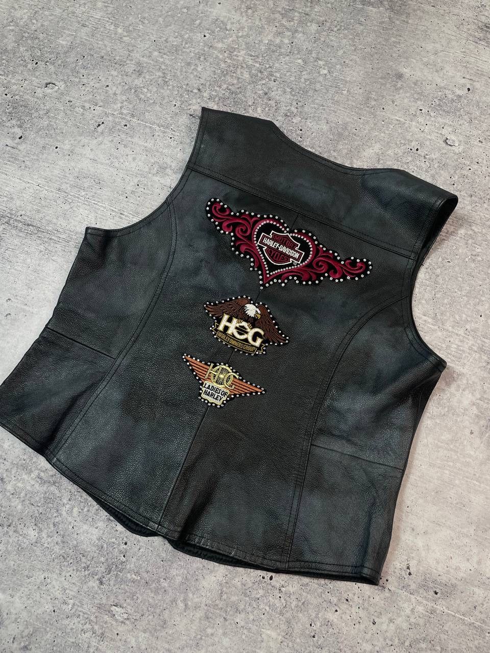 Harley Davidson Vintage Harley Davidson Women Leather Vest Y2K Size L / US 10 / IT 46 - 3 Thumbnail