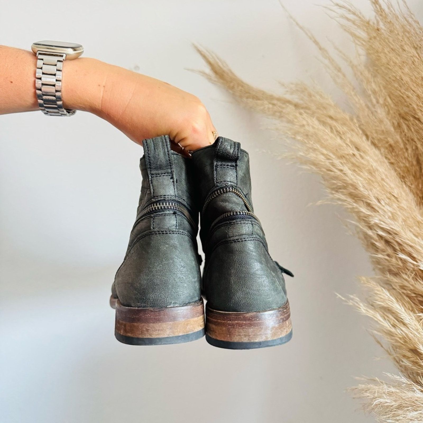 MENS JOHN VARVATOS Slate Grey Zipper Chukka Blue Ankle Boots Lace Up Shoes 8 JOHN VARVATOS Slate Grey Zipper Chukka Blue Ankle Boot Shoes main image 2
