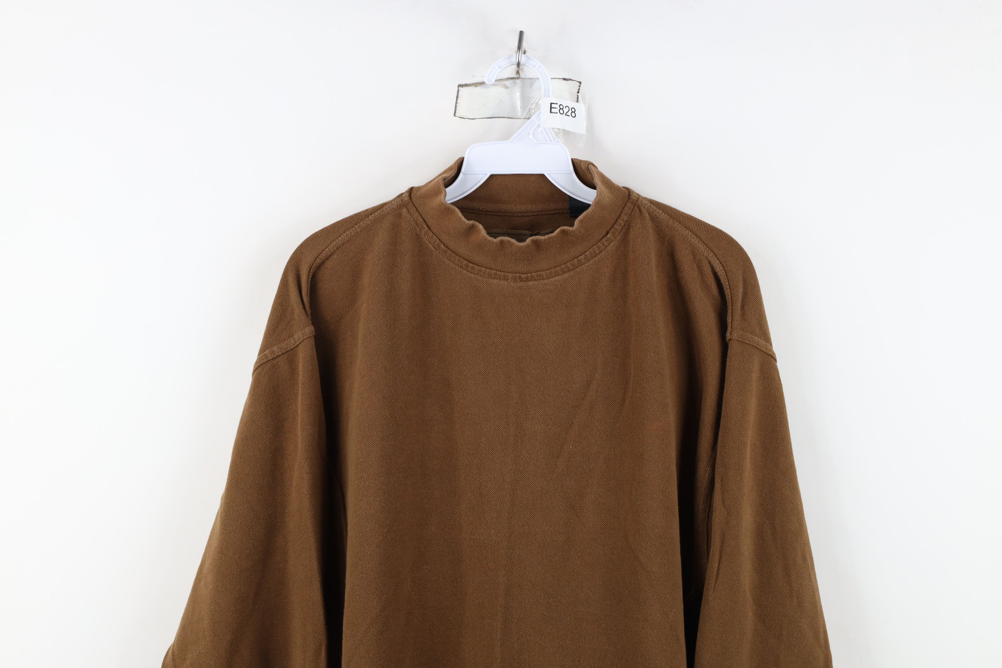 Vintage Vintage 90s Streetwear Mock Neck Long Sleeve T-Shirt Brown Size US L / EU 52-54 / 3 - 2 Thumbnail