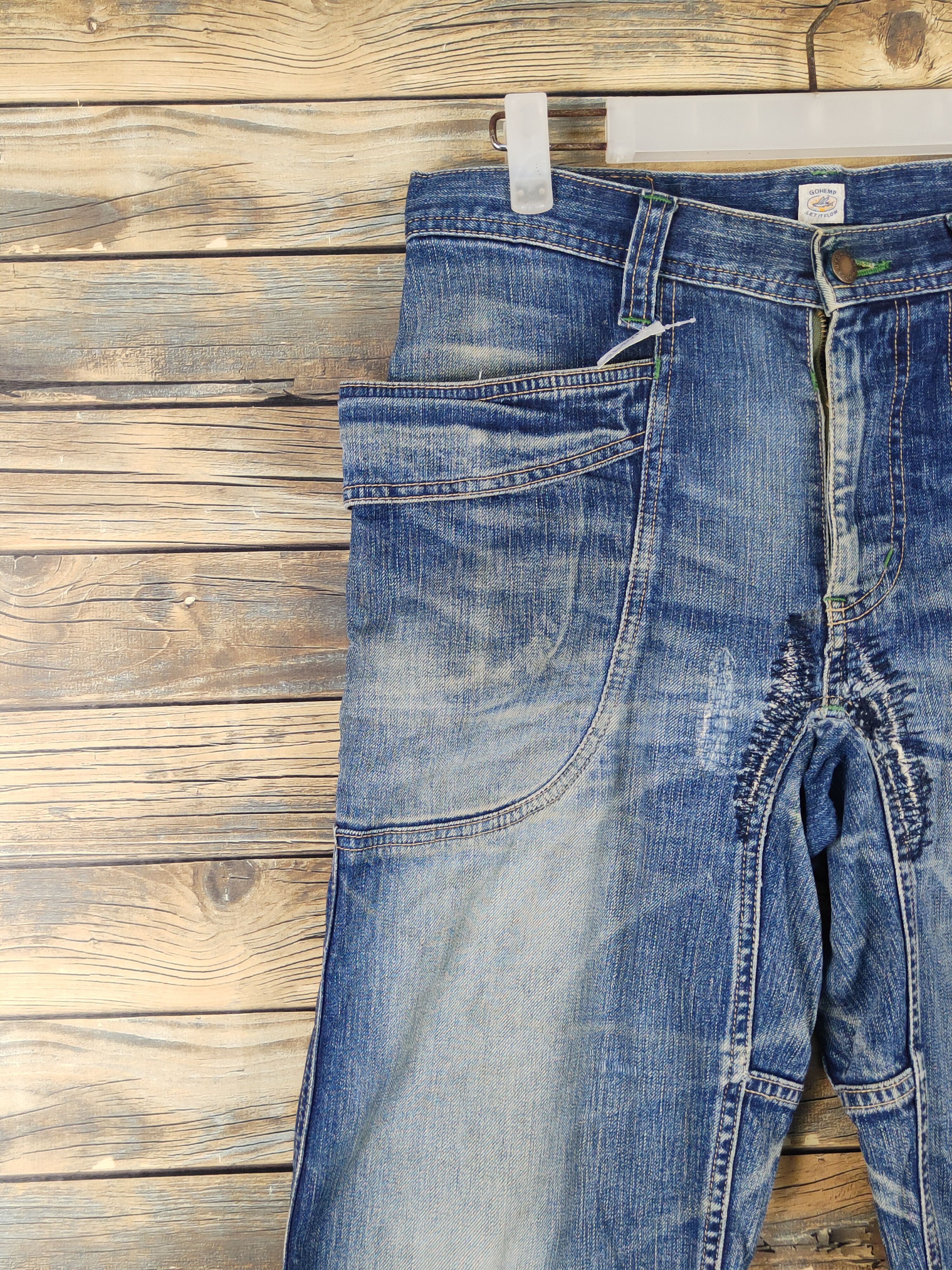 Japanese Brand Gohemp made in japan Distressed Ripped denim Jeans #W1573 Size US 30 / EU 46 - 4 Thumbnail