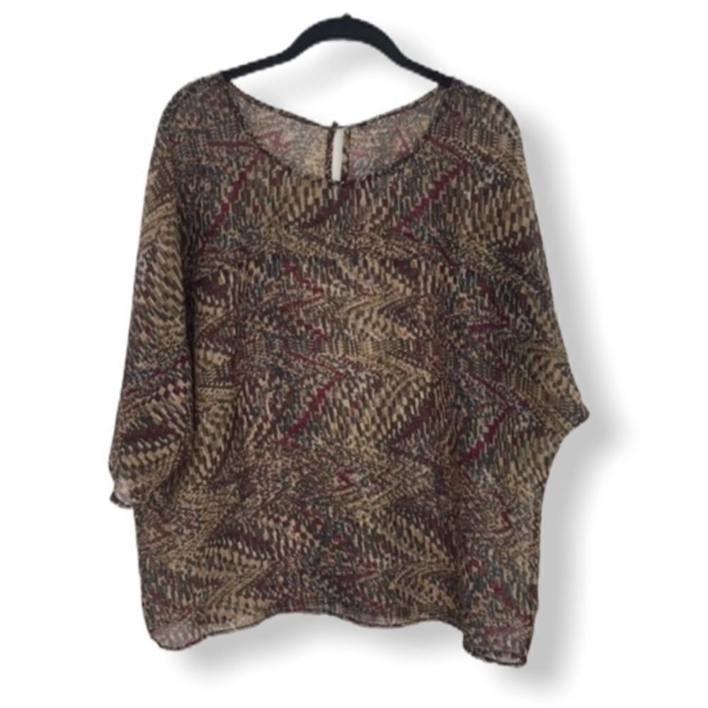Other Abstract Print Oversized Semi-Sheer Blouse | Size M Size M / US 6-8 / IT 42-44 - 2 Thumbnail