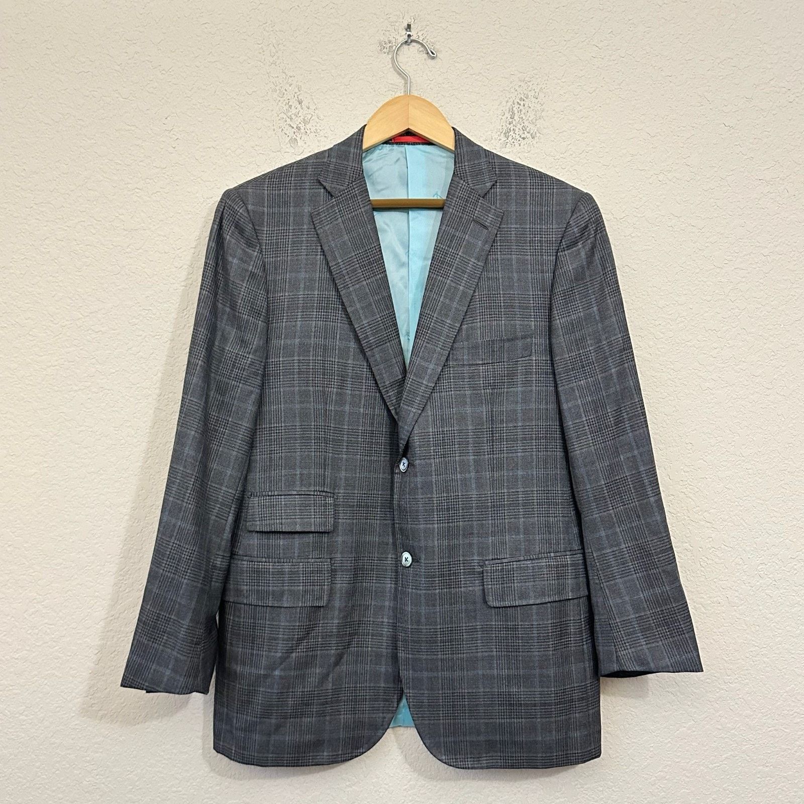 Isaia ISAIA Napoli Base V Blazer Plaid 140s Delain Selection Wool Size 52R - 1 Thumbnail