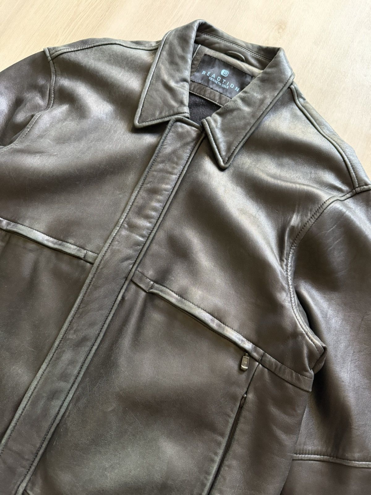 Kenneth Cole Vintage Kenneth Cole Reaction Classic Leather Bomber Sz M Size US M / EU 48-50 / 2 - 7 Thumbnail